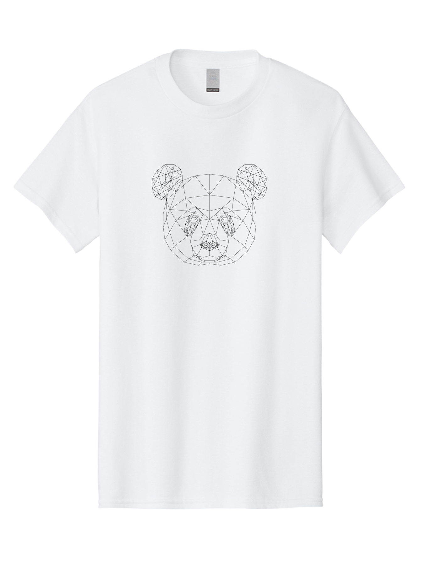 Geometric-Bear-Head-3 Men'S Graphic Tee, 100% Cotton, Comfortable Casual Summer Wear, Machine Washable, Geometric Bear Head, Wireframe Design, Low Poly Art, Modern Animal Illustration, Minimalist Style, Black Lines, Polygonal Shape, -  Aaa683 29