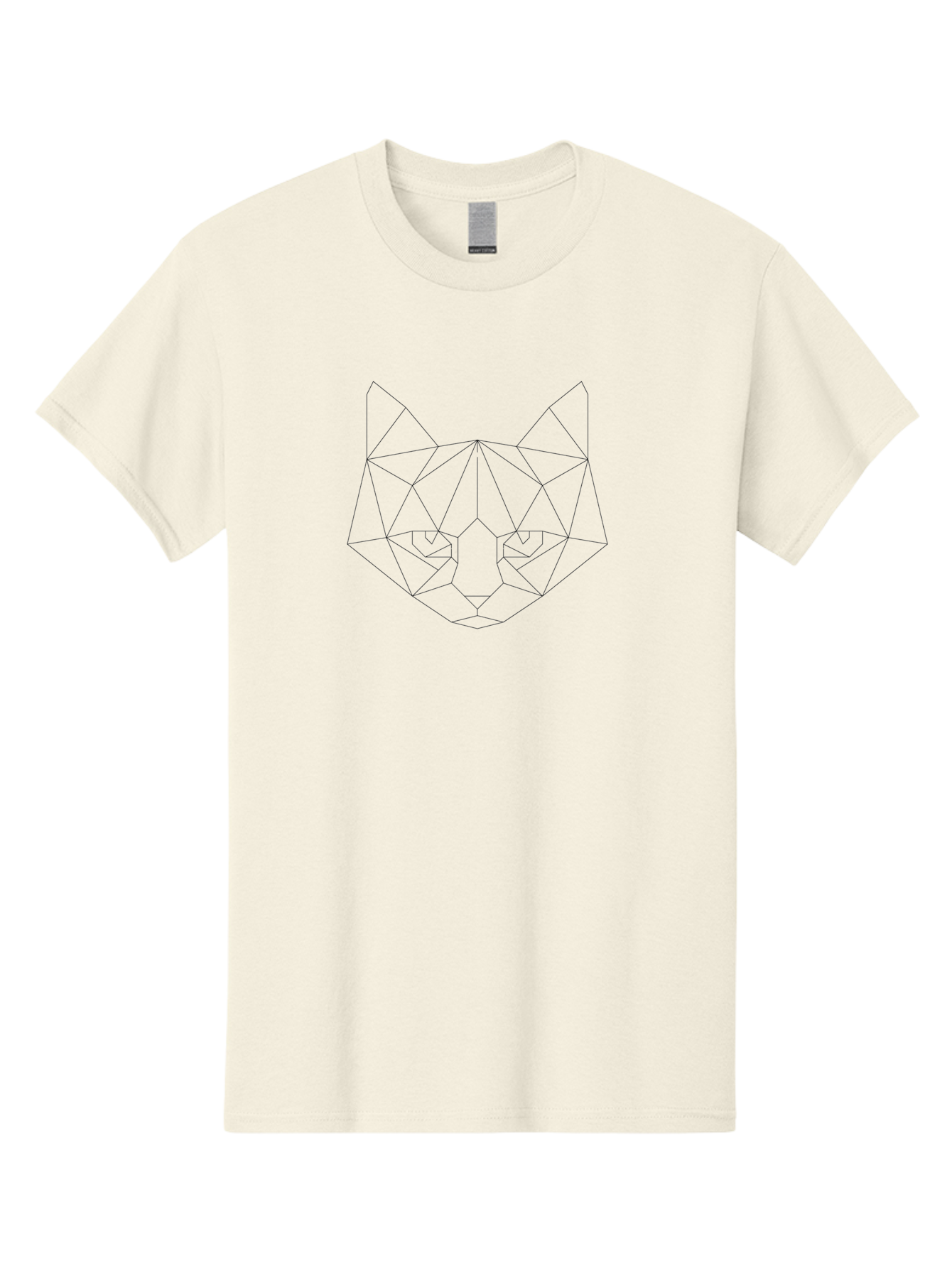 Geometric-Cat-Face-1 Men'S Graphic Tee, 100% Cotton, Comfortable Casual Summer Wear, Machine Washable, Geometric Cat Face, Black Outline, Minimalist Design, Simple Shapes, Digital Art, Modern Cat Illustration, Low Poly Art, Cat Portrait -  Aaa688 15