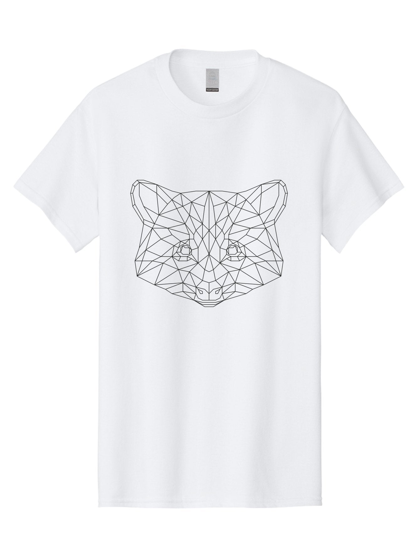 Geometric-Cat-Head Men'S Graphic Tee, 100% Cotton, Comfortable Casual Summer Wear, Machine Washable, Low Poly Cat Face, Geometric Cat Design, Modern Cat Illustration, Abstract Cat Art, Minimalist Cat Graphic, Digital Cat Artwork, -  Aaa690 7