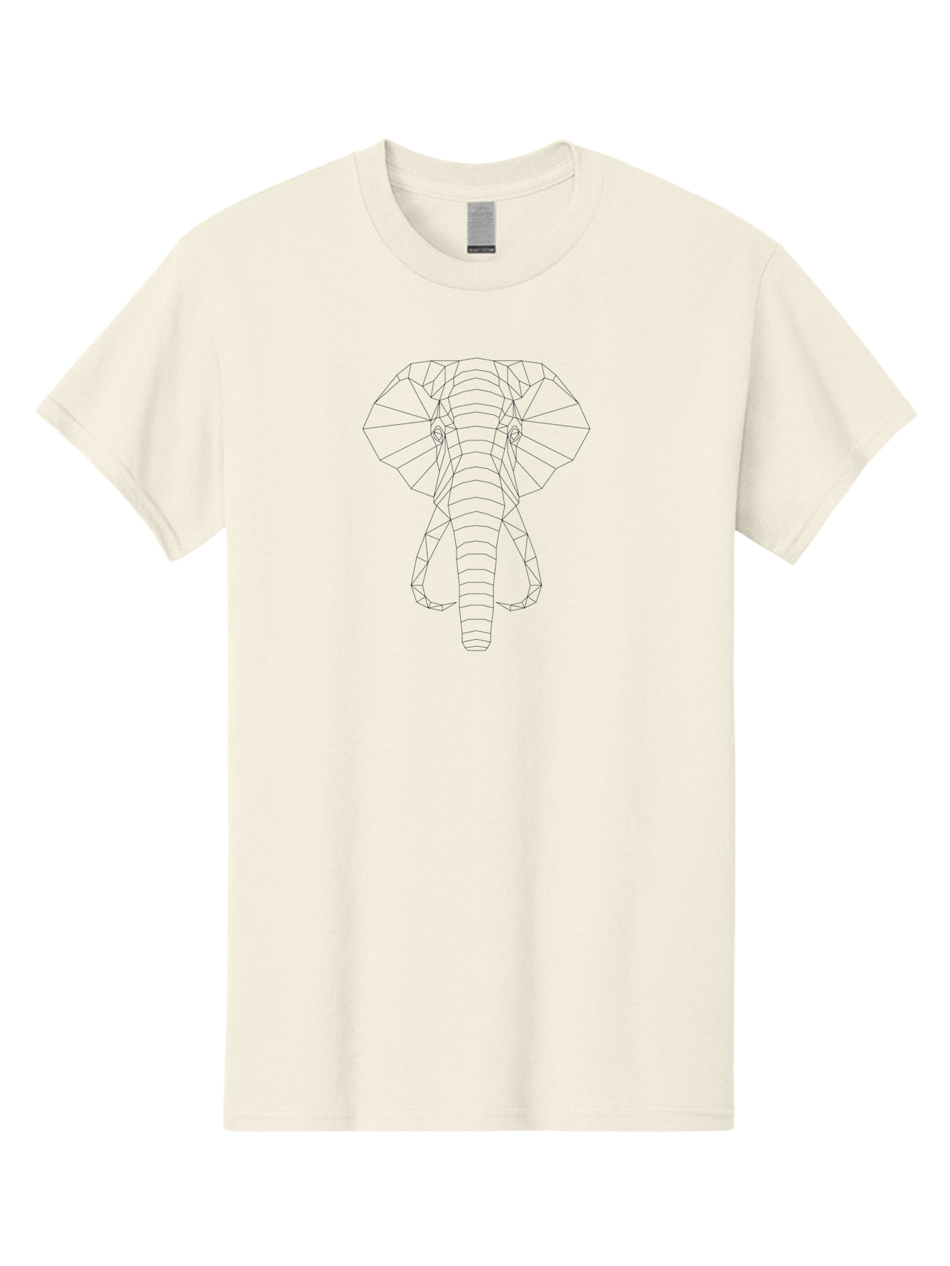 Geometric-Elephant-Head-1 Men'S Graphic Tee, 100% Cotton, Comfortable Casual Summer Wear, Machine Washable, Geometric Elephant Head, Low Poly Art, Minimalist Design, Black And White, Simple Shapes, Stylized Elephant, Modern Illustration, -  Aaa694 17