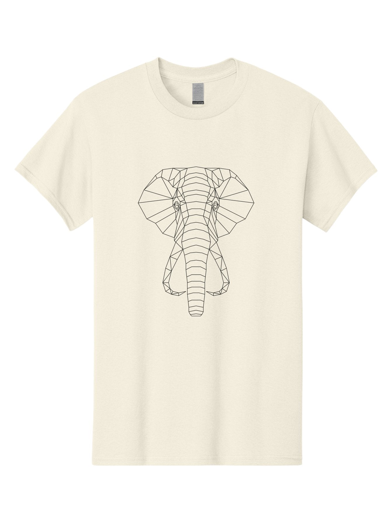 Geometric-Elephant-Head Men'S Graphic Tee, 100% Cotton, Comfortable Casual Summer Wear, Machine Washable, Geometric Elephant, Wireframe Art, Minimalist Design, Abstract Animal, Low Poly, Modern Illustration, Stylized Wildlife, -  Aaa695 7