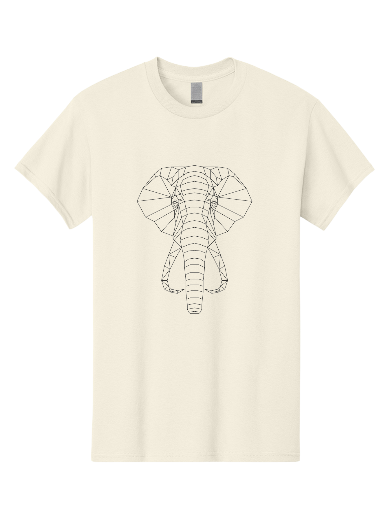 Geometric-Elephant-Head Men'S Graphic Tee, 100% Cotton, Comfortable Casual Summer Wear, Machine Washable, Geometric Elephant, Wireframe Art, Minimalist Design, Abstract Animal, Low Poly, Modern Illustration, Stylized Wildlife, -  Aaa695 17