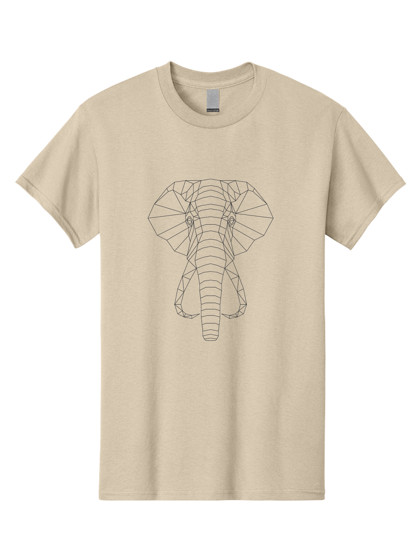 Geometric-Elephant-Head Men'S Graphic Tee, 100% Cotton, Comfortable Casual Summer Wear, Machine Washable, Geometric Elephant, Wireframe Art, Minimalist Design, Abstract Animal, Low Poly, Modern Illustration, Stylized Wildlife, -  Aaa695 27