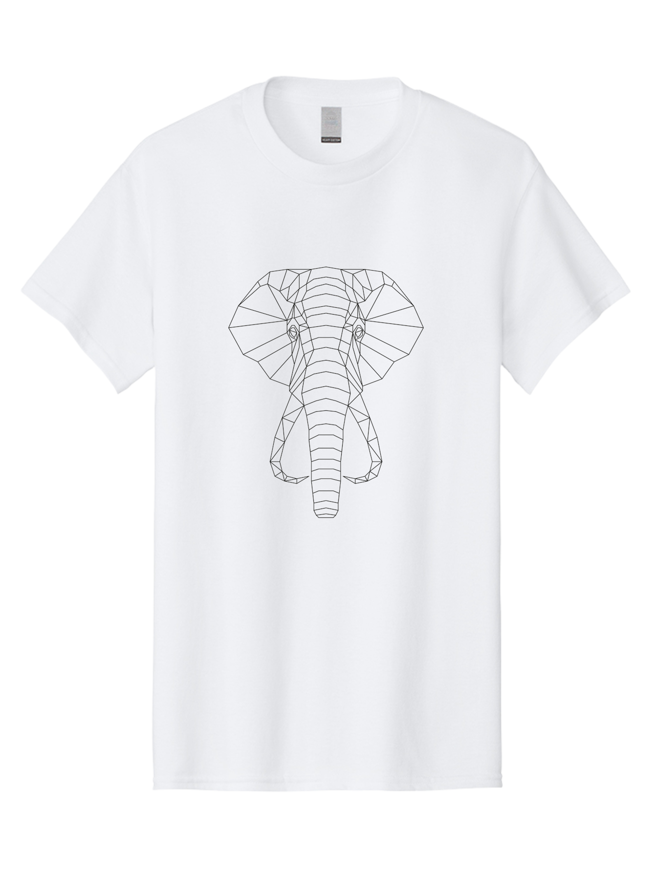 Geometric-Elephant-Head Men'S Graphic Tee, 100% Cotton, Comfortable Casual Summer Wear, Machine Washable, Geometric Elephant, Wireframe Art, Minimalist Design, Abstract Animal, Low Poly, Modern Illustration, Stylized Wildlife, -  Aaa695 29