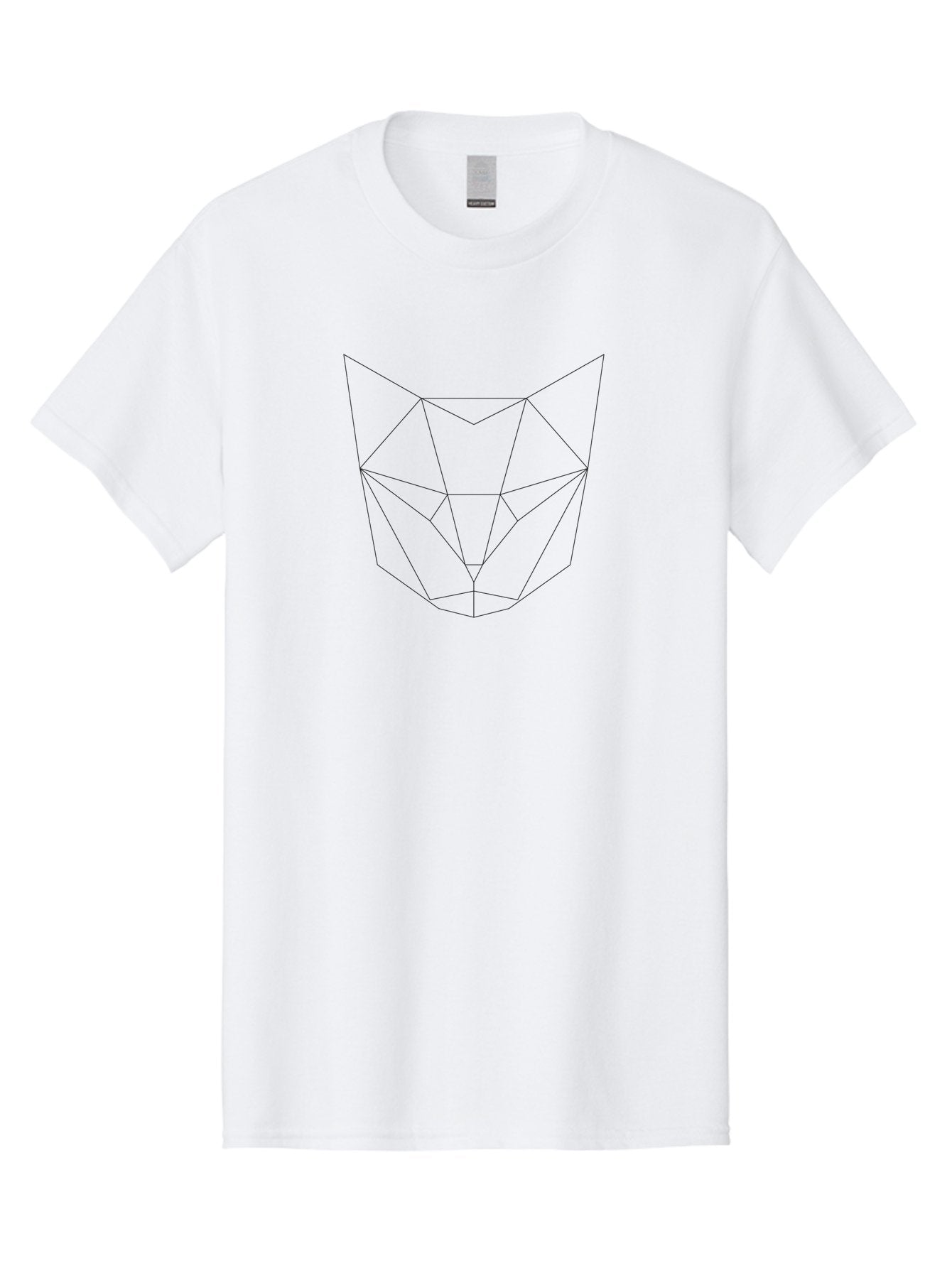 Geometric-Fox-Head Men'S Graphic Tee, 100% Cotton, Comfortable Casual Summer Wear, Machine Washable, Geometric Fox, Polygonal Art, Minimalist Design, Low Poly, Modern Illustration, Abstract Animal, Black Lines -  Aaa697 12