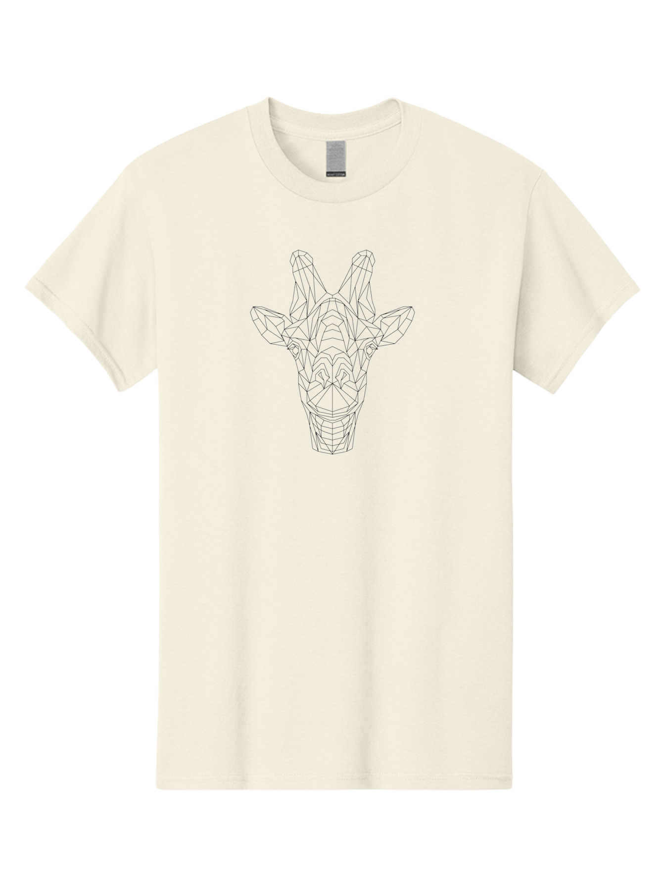 Geometric-Giraffe-Head Men'S Graphic Tee, 100% Cotton, Comfortable Casual Summer Wear, Machine Washable, Low Poly Giraffe Head, Geometric Art, Modern Design, Animal Portrait, Wireframe Style, Minimalist Illustration, Giraffe Illustration, -  Aaa699 17
