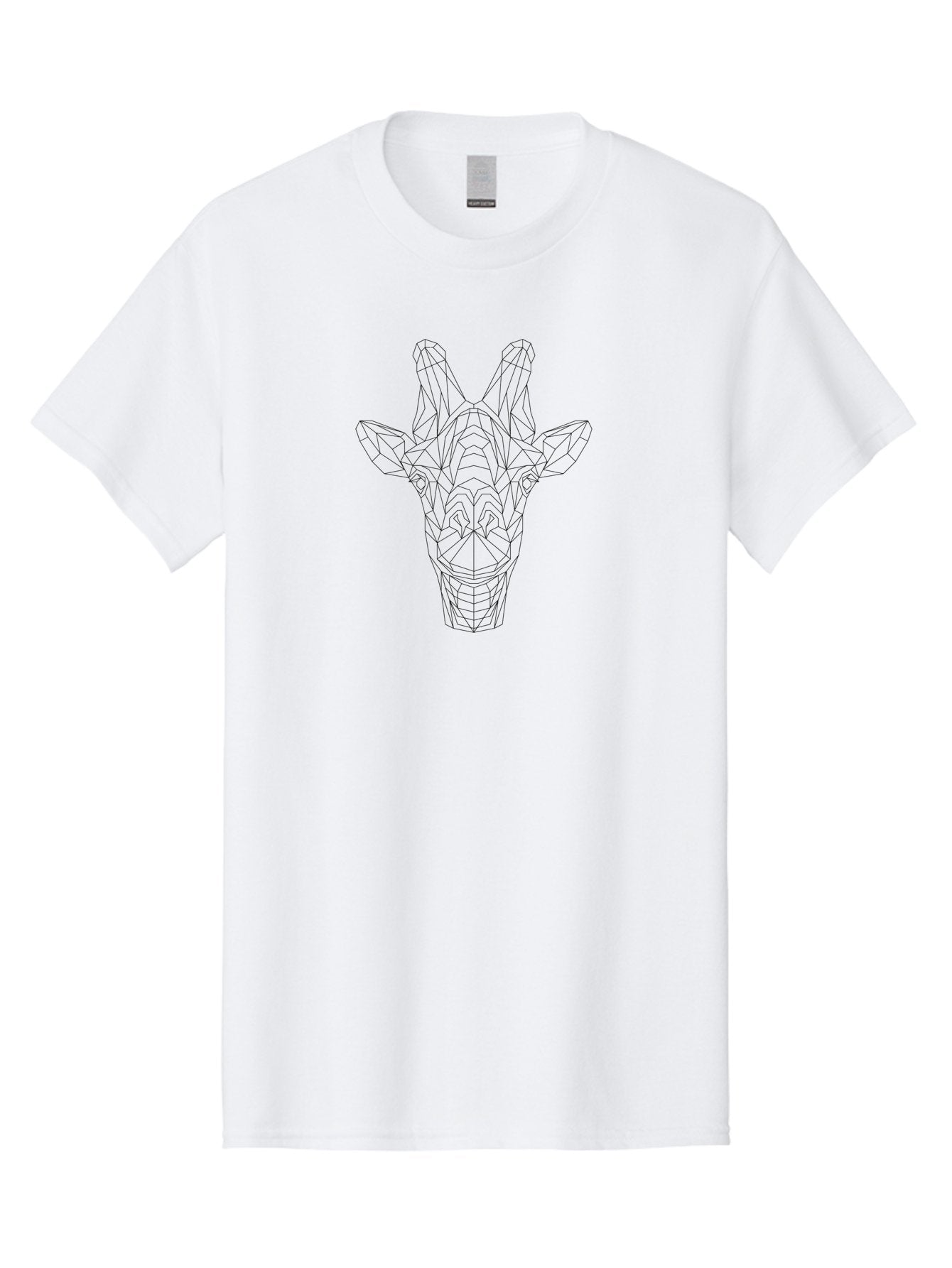 Geometric-Giraffe-Head Men'S Graphic Tee, 100% Cotton, Comfortable Casual Summer Wear, Machine Washable, Low Poly Giraffe Head, Geometric Art, Modern Design, Animal Portrait, Wireframe Style, Minimalist Illustration, Giraffe Illustration, -  Aaa699 13