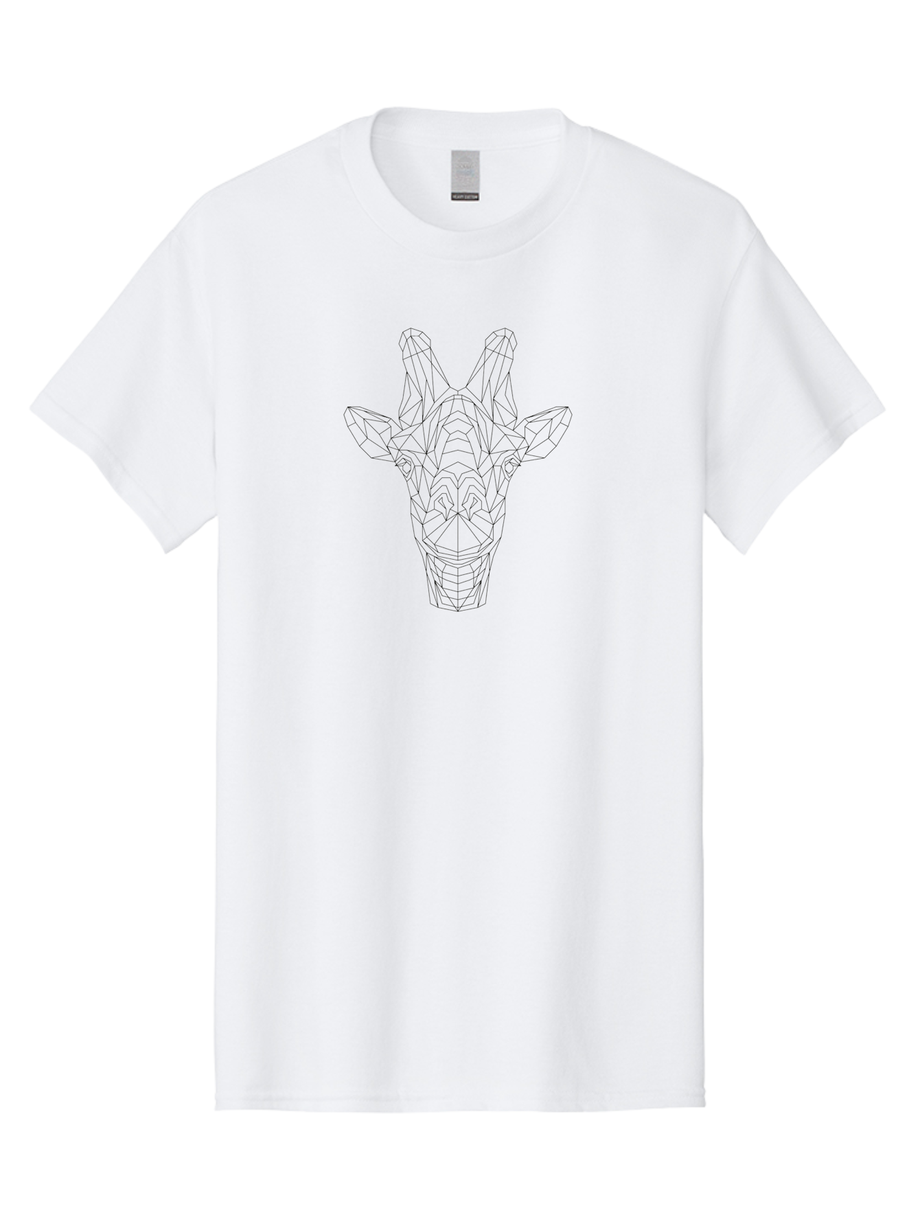 Geometric-Giraffe-Head Men'S Graphic Tee, 100% Cotton, Comfortable Casual Summer Wear, Machine Washable, Low Poly Giraffe Head, Geometric Art, Modern Design, Animal Portrait, Wireframe Style, Minimalist Illustration, Giraffe Illustration, -  Aaa699 29