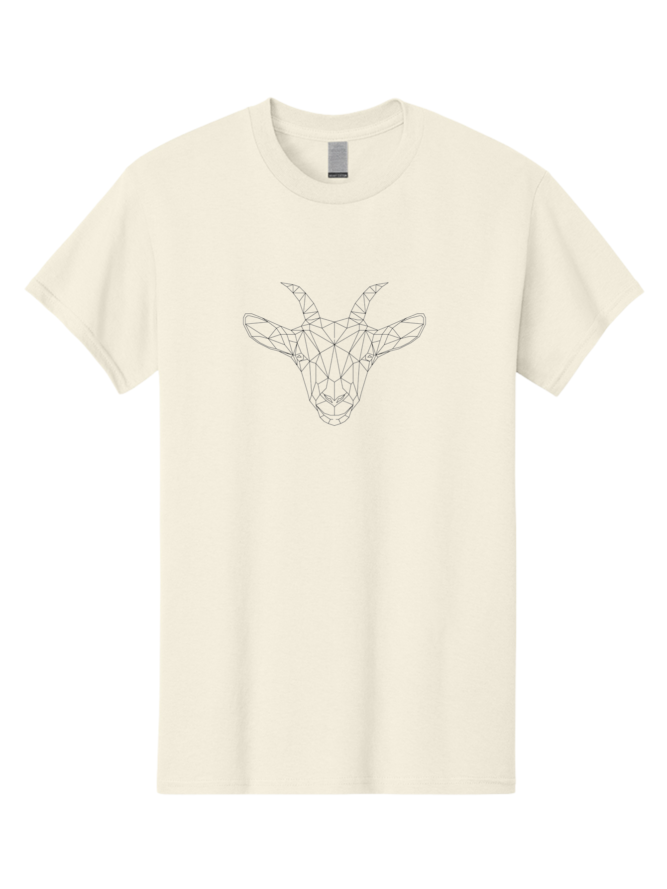 Geometric-Goat-Head Men'S Graphic Tee, 100% Cotton, Comfortable Casual Summer Wear, Machine Washable, Geometric Goat, Polygonal Art, Minimalist Design, Wireframe Goat, Modern Illustration, Abstract Animal Art, Low Poly Goat Head, -  Aaa700 17