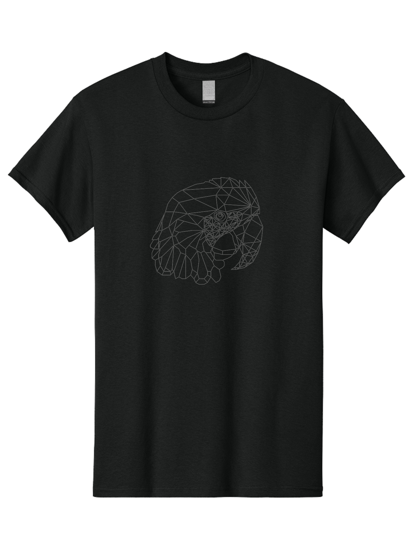 Geometric-Gorilla-Head Men'S Graphic Tee, 100% Cotton, Comfortable Casual Summer Wear, Machine Washable, Geometric Gorilla, Low Poly Art, Stylized Animal, Minimalist Design, Wireframe Illustration, Abstract Gorilla, Modern Art, -  Aaa701