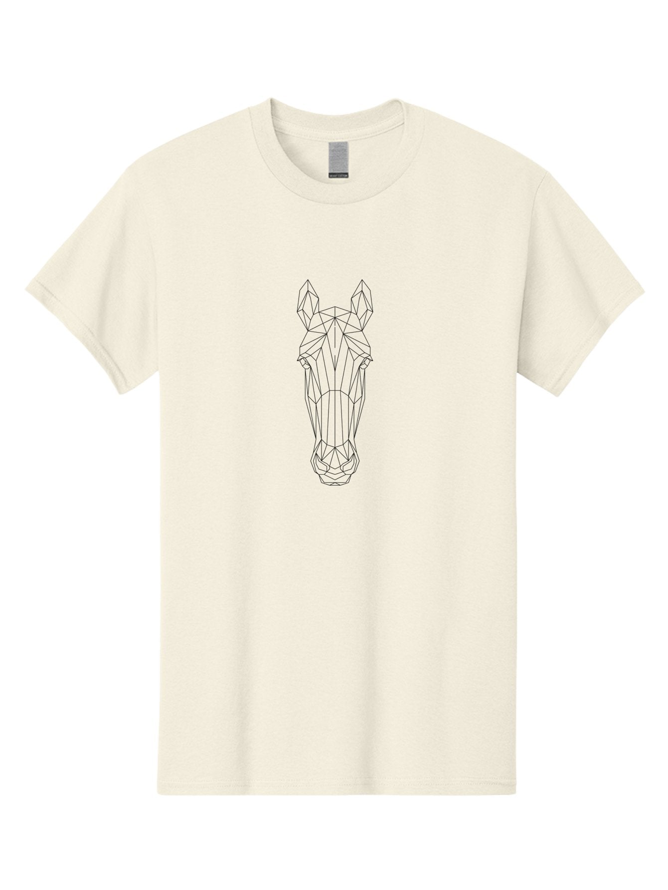 Geometric-Horse-Head-1 Men'S Graphic Tee, 100% Cotton, Comfortable Casual Summer Wear, Machine Washable, Geometric Horse Head, Abstract Art, Modern Design, Minimalist Style, Wireframe Illustration, Animal Portrait, Digital Graphics, -  Aaa702 11