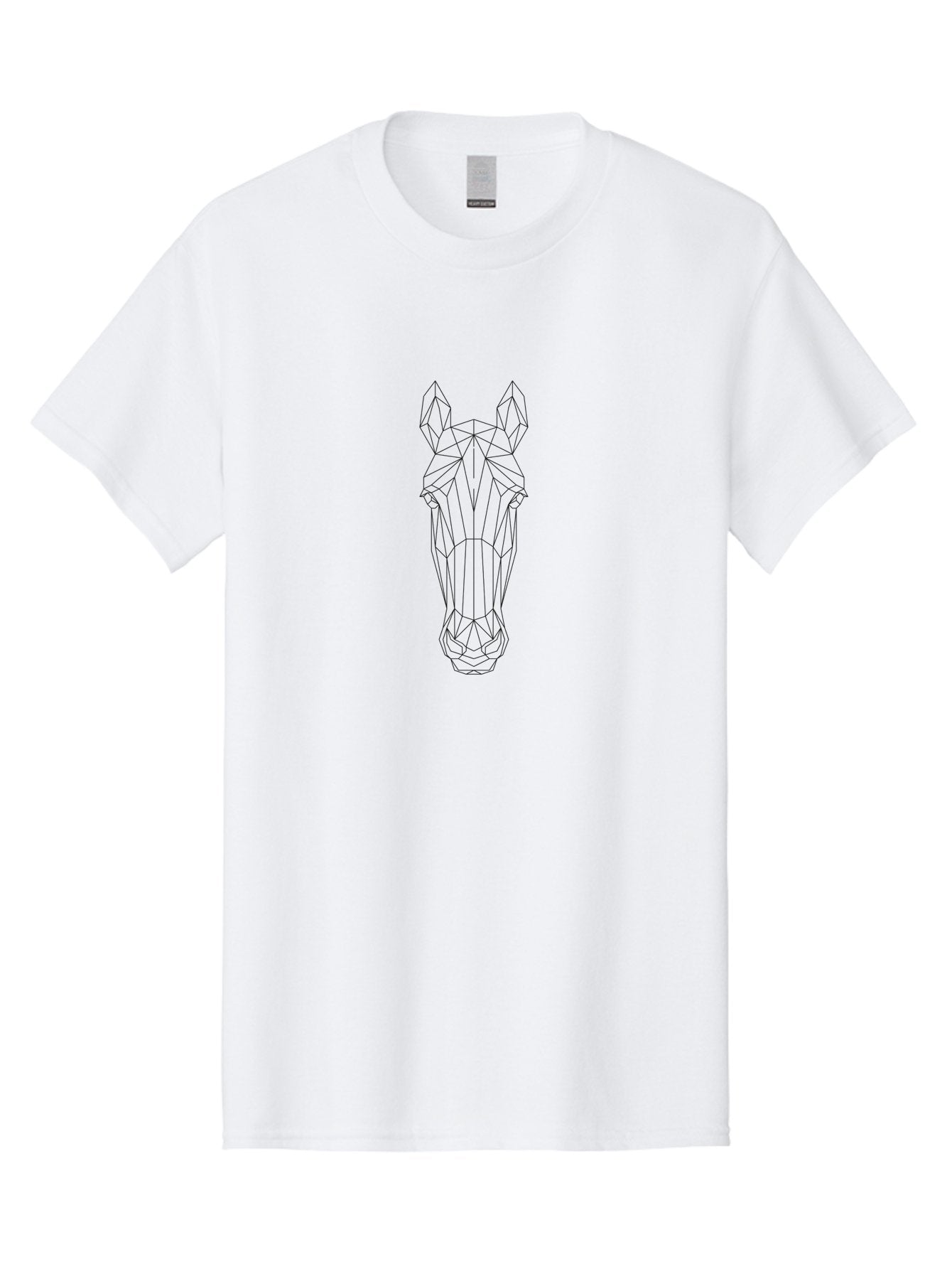 Geometric-Horse-Head-1 Men'S Graphic Tee, 100% Cotton, Comfortable Casual Summer Wear, Machine Washable, Geometric Horse Head, Abstract Art, Modern Design, Minimalist Style, Wireframe Illustration, Animal Portrait, Digital Graphics, -  Aaa702 6