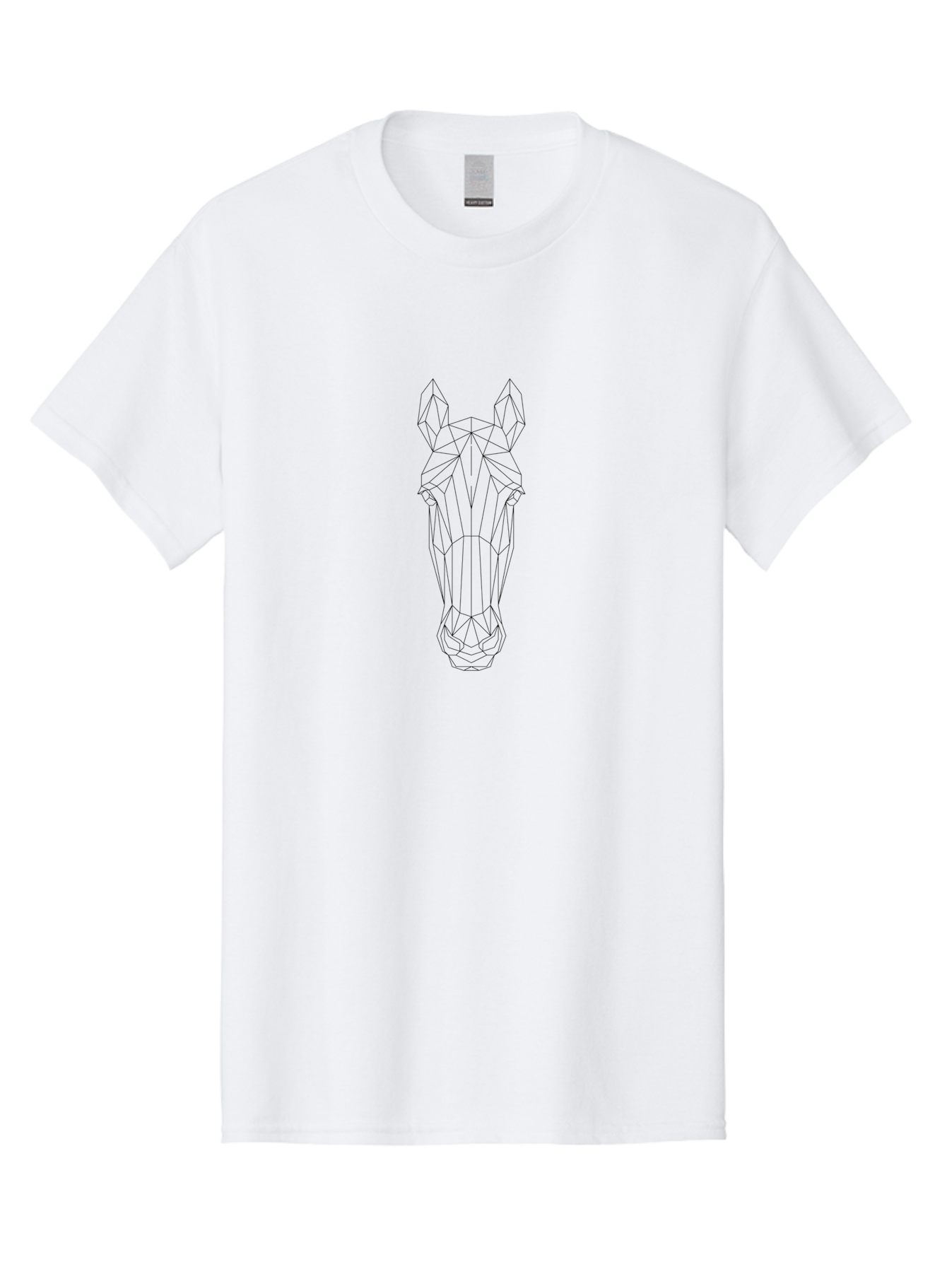 Geometric-Horse-Head-1 Men'S Graphic Tee, 100% Cotton, Comfortable Casual Summer Wear, Machine Washable, Geometric Horse Head, Abstract Art, Modern Design, Minimalist Style, Wireframe Illustration, Animal Portrait, Digital Graphics, -  Aaa702 29