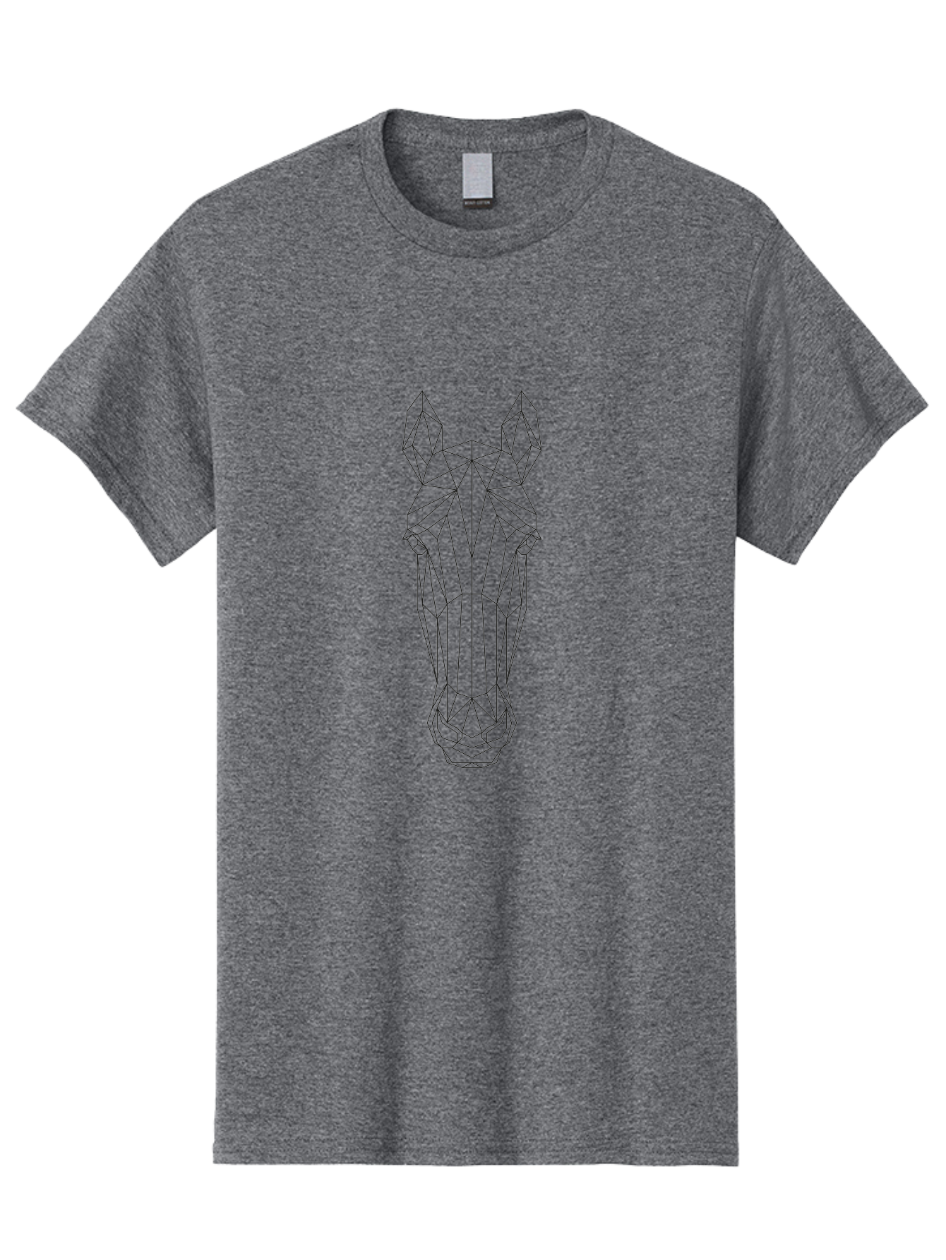Geometric-Horse-Head Men'S Graphic Tee, 100% Cotton, Comfortable Casual Summer Wear, Machine Washable, Geometric Horse Head, Wireframe Design, Modern Art, Minimalist Style, Abstract Horse, Futuristic Illustration, Polygon Art, Animal Design -  Aaa703 9