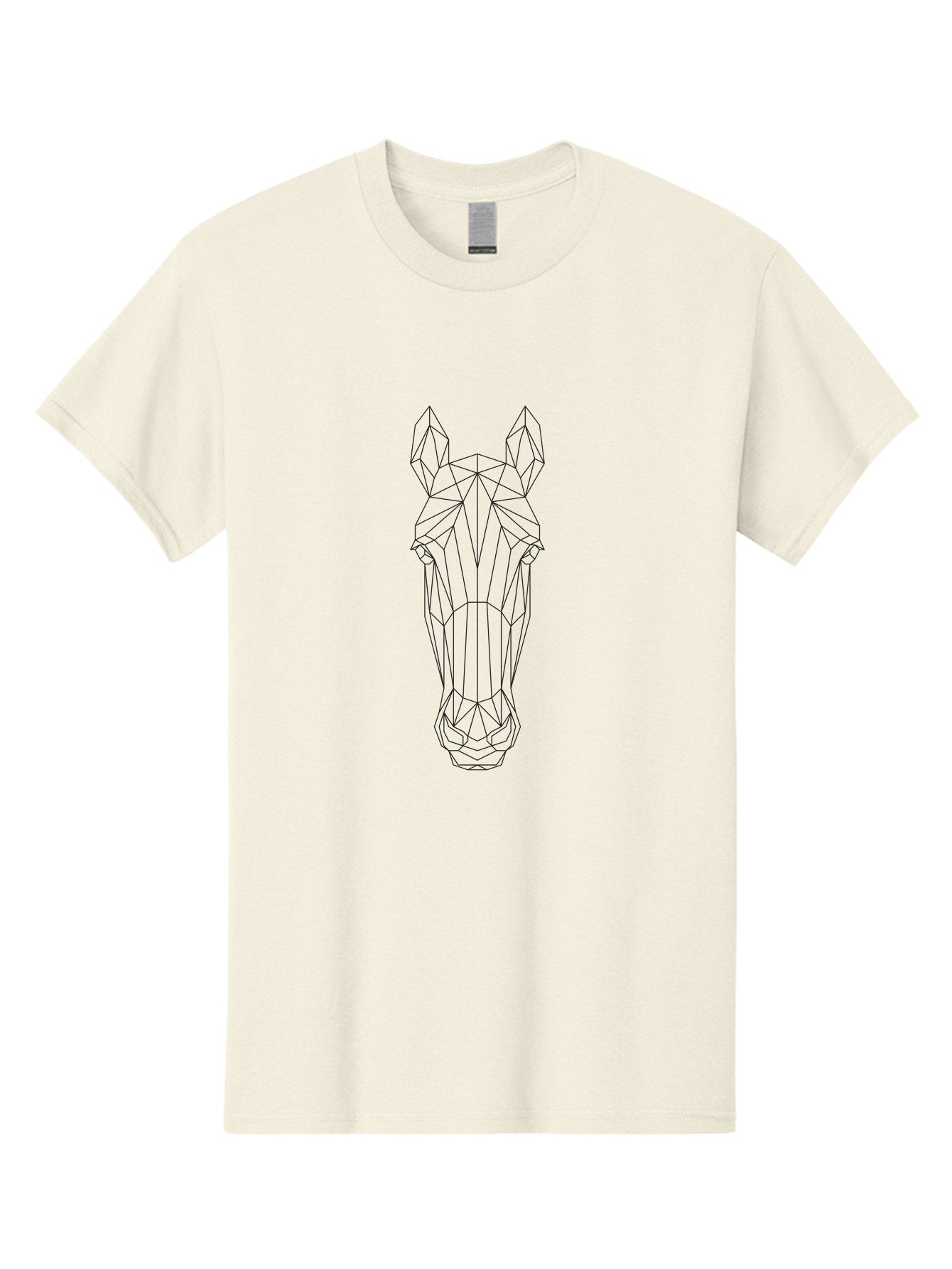 Geometric-Horse-Head Men'S Graphic Tee, 100% Cotton, Comfortable Casual Summer Wear, Machine Washable, Geometric Horse Head, Wireframe Design, Modern Art, Minimalist Style, Abstract Horse, Futuristic Illustration, Polygon Art, Animal Design -  Aaa703 11