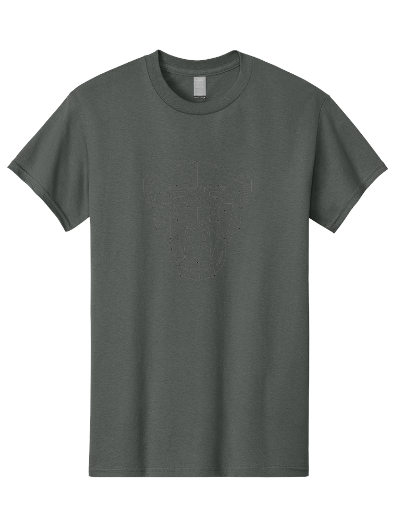Geometric-Monkey-Face Men'S Graphic Tee, 100% Cotton, Comfortable Casual Summer Wear, Machine Washable, Geometric Art, Monkey Face, Low Poly, Wireframe Design, Abstract Animal, Modern Illustration, Minimalist Style, Digital Artwork, -  Aaa705 3