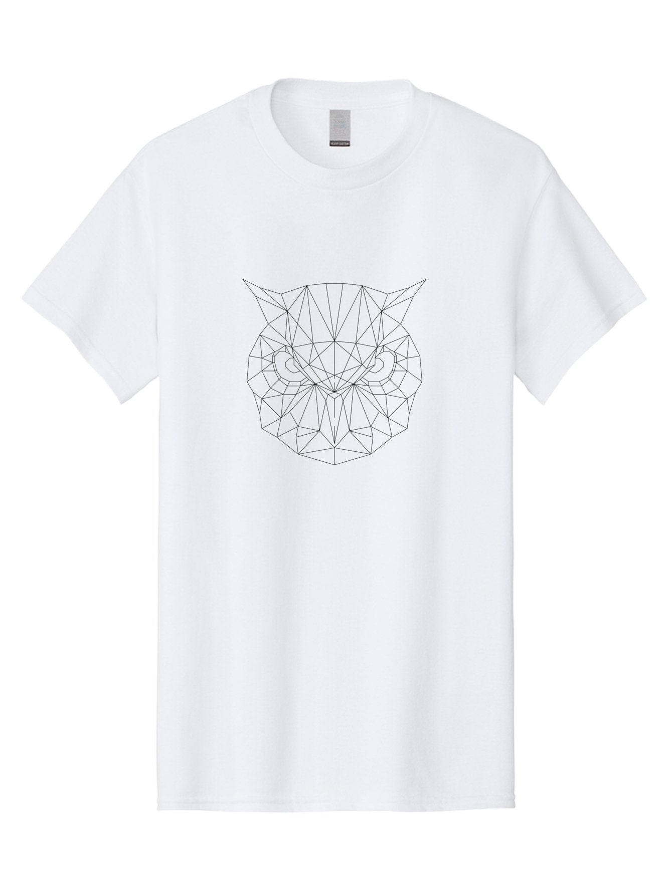 Geometric-Owl Men'S Graphic Tee, 100% Cotton, Comfortable Casual Summer Wear, Machine Washable, Geometric Owl, Low Poly Art, Owl Face, Abstract Animal, Modern Illustration, Minimalist Design, Black And White Graphics, Angular Shapes, -  Aaa708 13