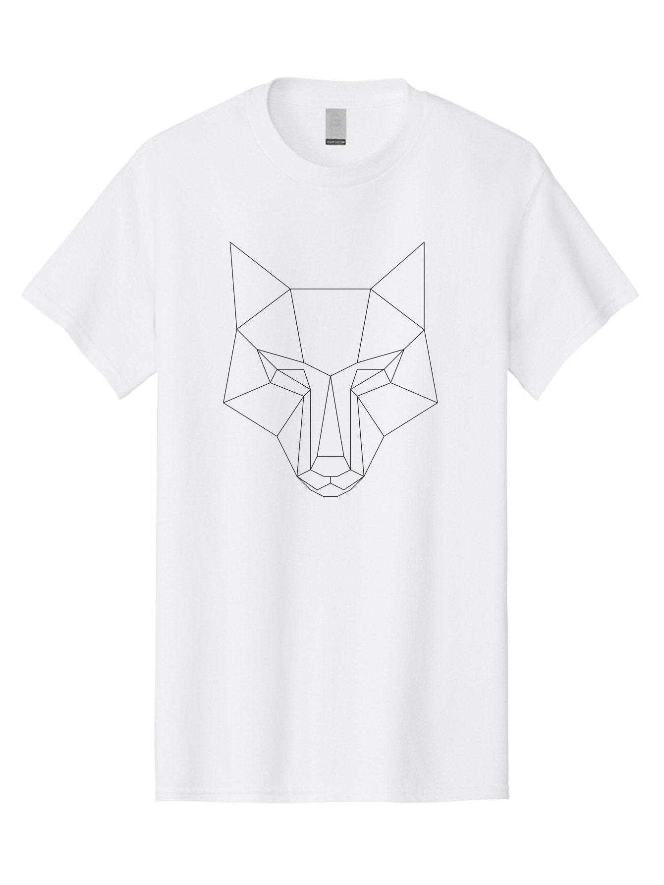 Geometric-Wolf-Head-4 Men'S Graphic Tee, 100% Cotton, Comfortable Casual Summer Wear, Machine Washable, Geometric Art, Wolf Face, Low Poly, Modern Design, Minimalist Style, Black Lines, Abstract Animal, Wildlife Inspiration, -  Aaa716 8
