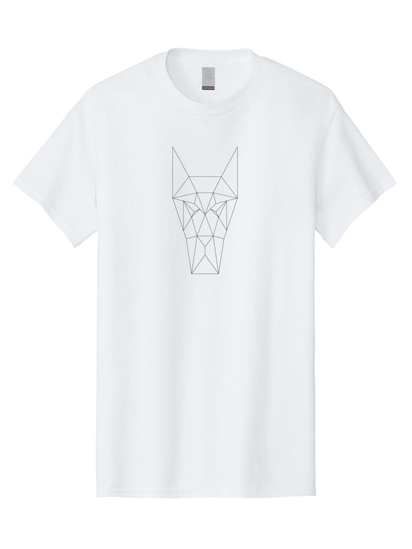 Geometric-Wolf-Head-5 Men'S Graphic Tee, 100% Cotton, Comfortable Casual Summer Wear, Machine Washable, Geometric Wolf Head, Minimalist Line Art, Abstract Animal Design, Modern Illustration, Low-Poly Art, Wireframe Style, Simple Shapes, -  Aaa717 23