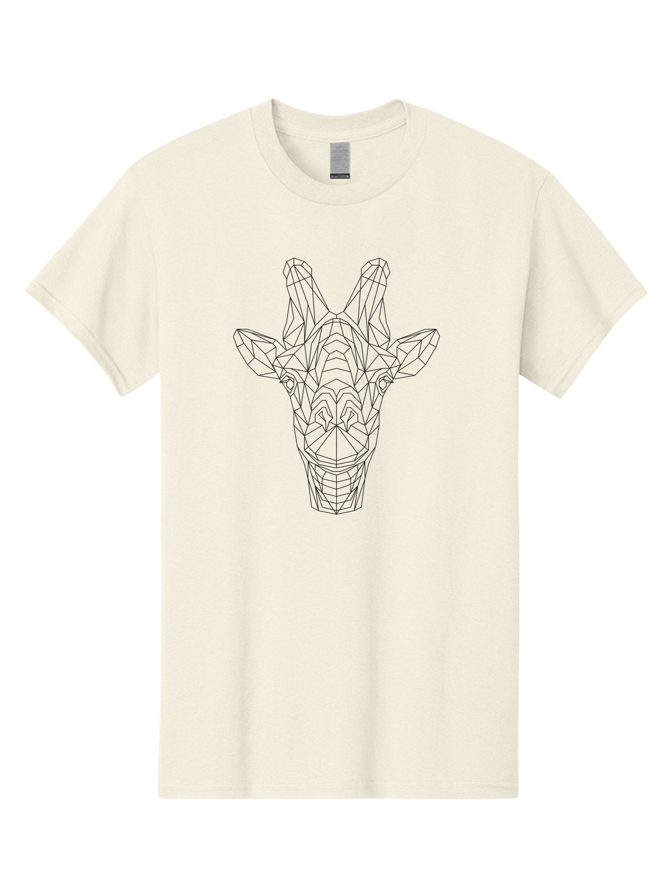 Giraffe-Head Men'S Graphic Tee, 100% Cotton, Comfortable Casual Summer Wear, Machine Washable, Giraffe Head, Wireframe Design, Low Poly Art, Minimalist Style, Animal Portrait, Geometric Shapes, Modern Graphic, Digital Illustration, -  Aaa719 9