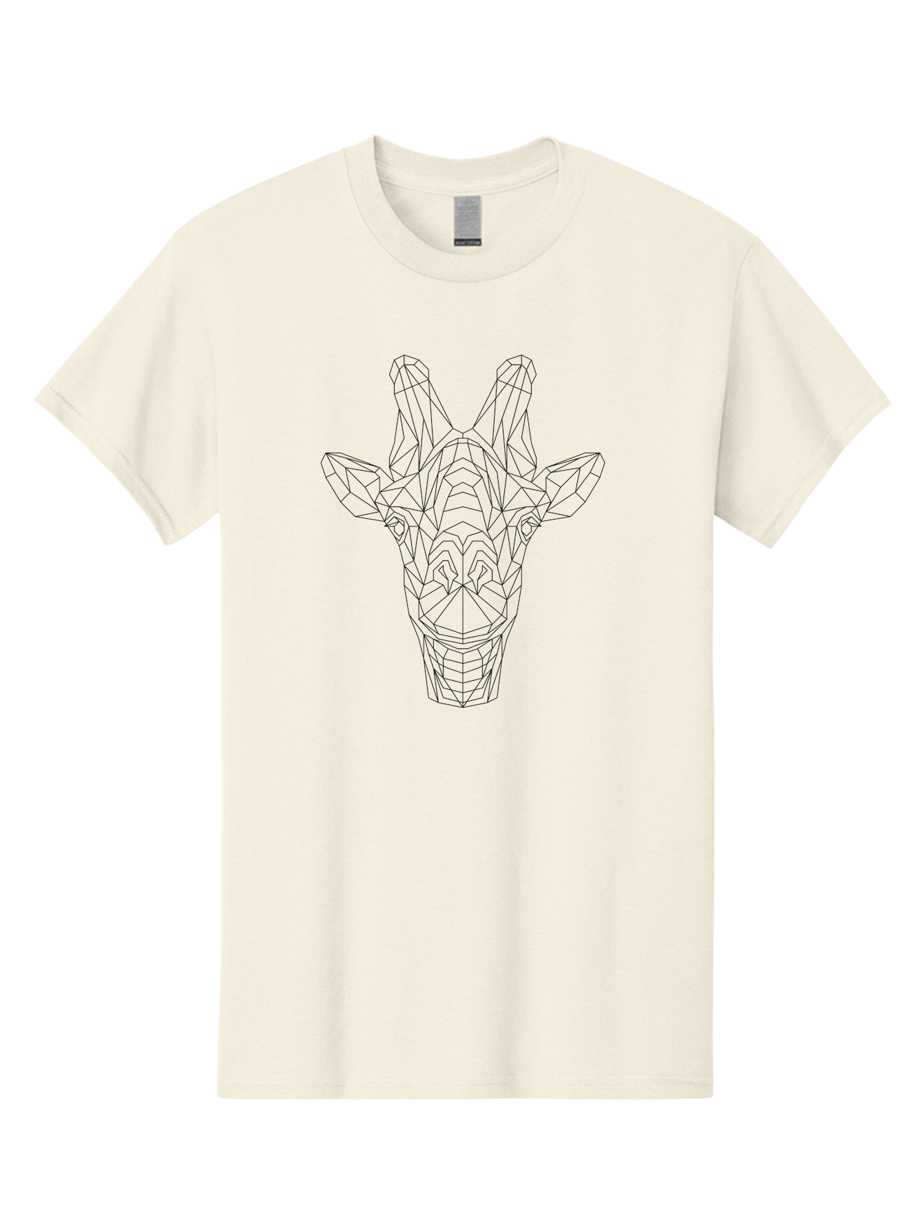 Giraffe-Head Men'S Graphic Tee, 100% Cotton, Comfortable Casual Summer Wear, Machine Washable, Giraffe Head, Wireframe Design, Low Poly Art, Minimalist Style, Animal Portrait, Geometric Shapes, Modern Graphic, Digital Illustration, -  Aaa719 17