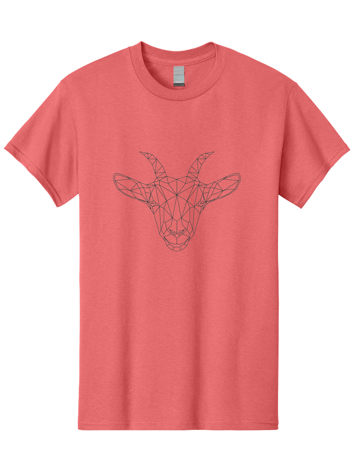 Goat-Head Men'S Graphic Tee, 100% Cotton, Comfortable Casual Summer Wear, Machine Washable, Geometric Goat Head, Polygonal Art, Wireframe Design, Abstract Animal, Modern Illustration, Futuristic Style, Minimalist Graphics, Digital Art -  Aaa720 5