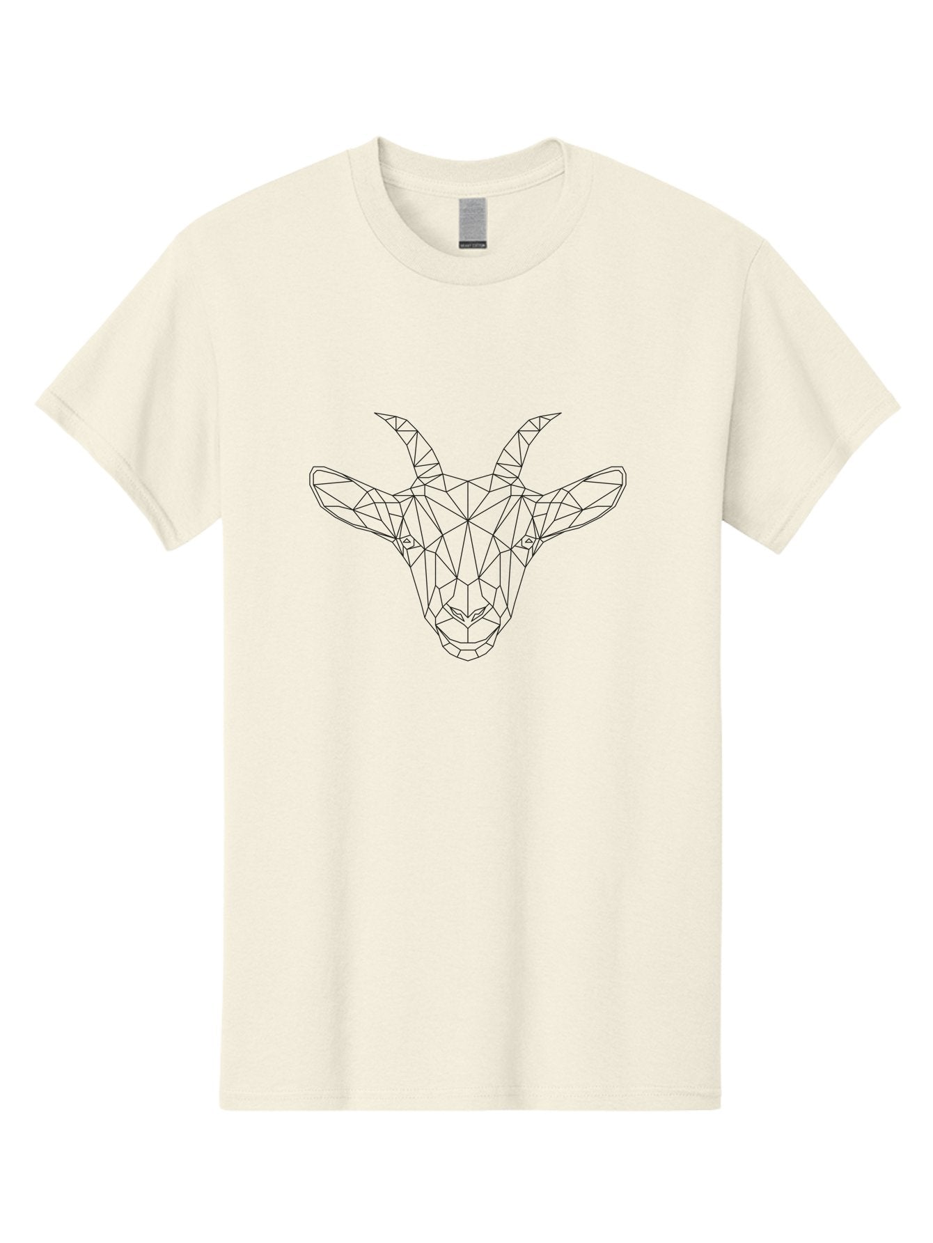 Goat-Head Men'S Graphic Tee, 100% Cotton, Comfortable Casual Summer Wear, Machine Washable, Geometric Goat Head, Polygonal Art, Wireframe Design, Abstract Animal, Modern Illustration, Futuristic Style, Minimalist Graphics, Digital Art -  Aaa720 4