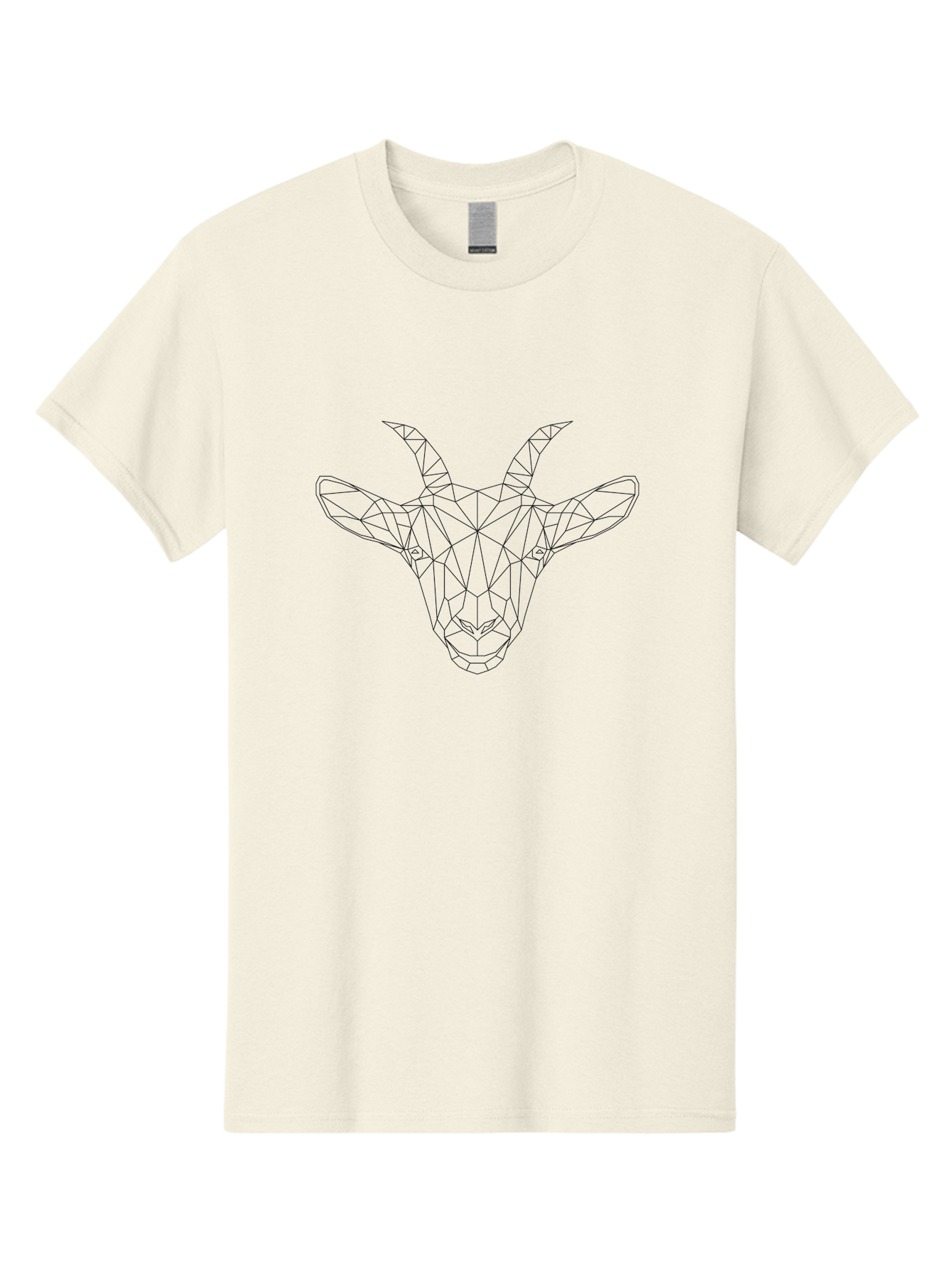 Goat-Head Men'S Graphic Tee, 100% Cotton, Comfortable Casual Summer Wear, Machine Washable, Geometric Goat Head, Polygonal Art, Wireframe Design, Abstract Animal, Modern Illustration, Futuristic Style, Minimalist Graphics, Digital Art -  Aaa720 17