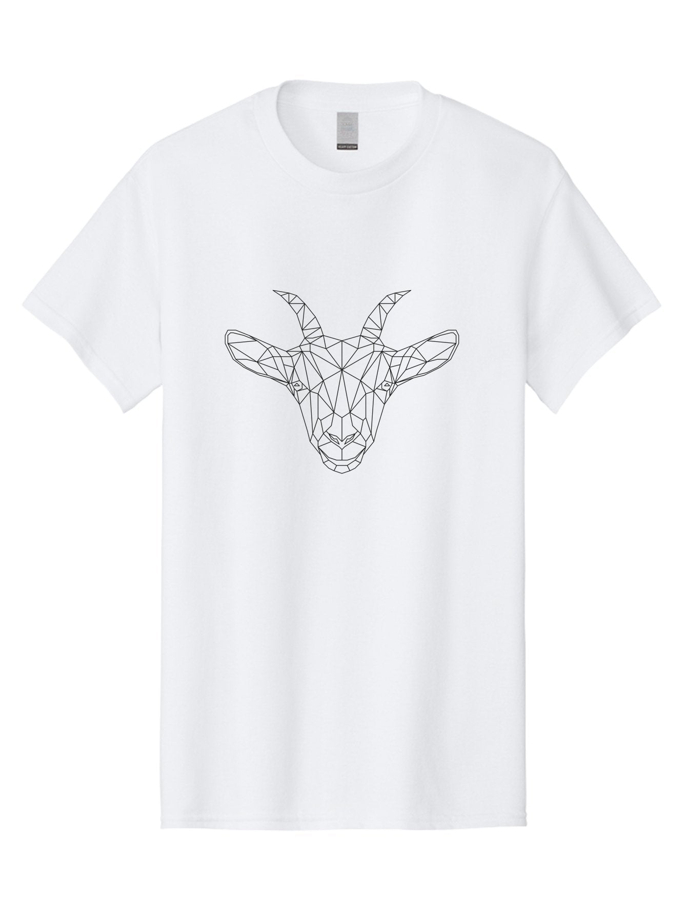Goat-Head Men'S Graphic Tee, 100% Cotton, Comfortable Casual Summer Wear, Machine Washable, Geometric Goat Head, Polygonal Art, Wireframe Design, Abstract Animal, Modern Illustration, Futuristic Style, Minimalist Graphics, Digital Art -  Aaa720 15