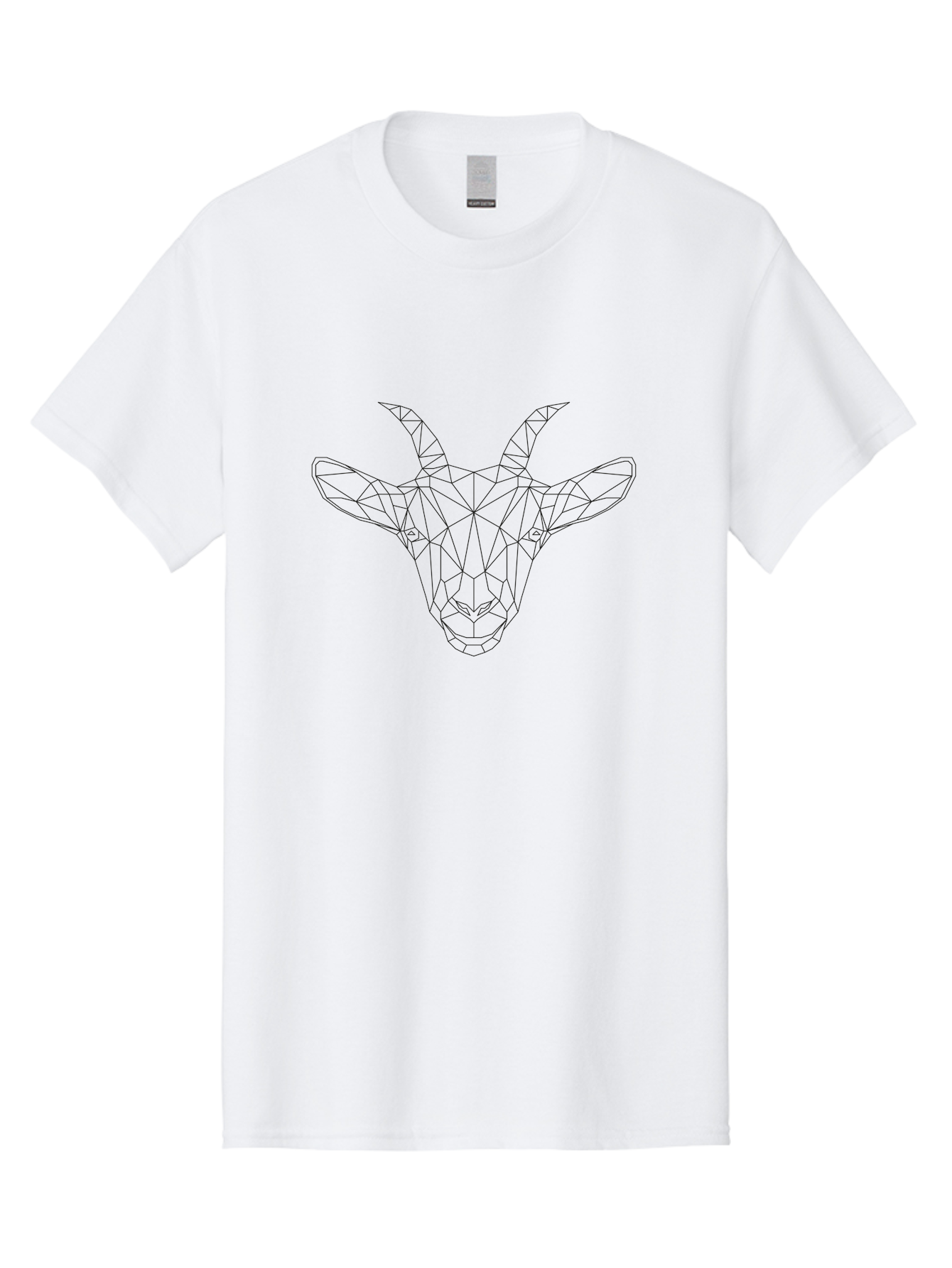 Goat-Head Men'S Graphic Tee, 100% Cotton, Comfortable Casual Summer Wear, Machine Washable, Geometric Goat Head, Polygonal Art, Wireframe Design, Abstract Animal, Modern Illustration, Futuristic Style, Minimalist Graphics, Digital Art -  Aaa720 29