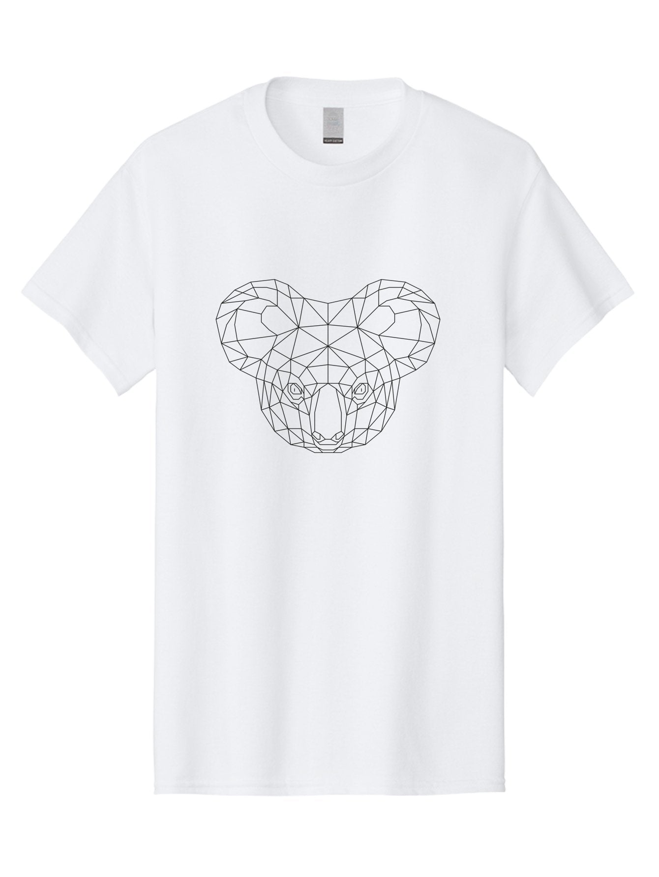 Koala-Polygon-Art Men'S Graphic Tee, 100% Cotton, Comfortable Casual Summer Wear, Machine Washable, Low-Poly Koala, Koala Head, Geometric Art, Modern Design, Minimalist Style, Koala Face, Wireframe Art, Simple Shapes, Abstract Animal, -  Aaa722 9