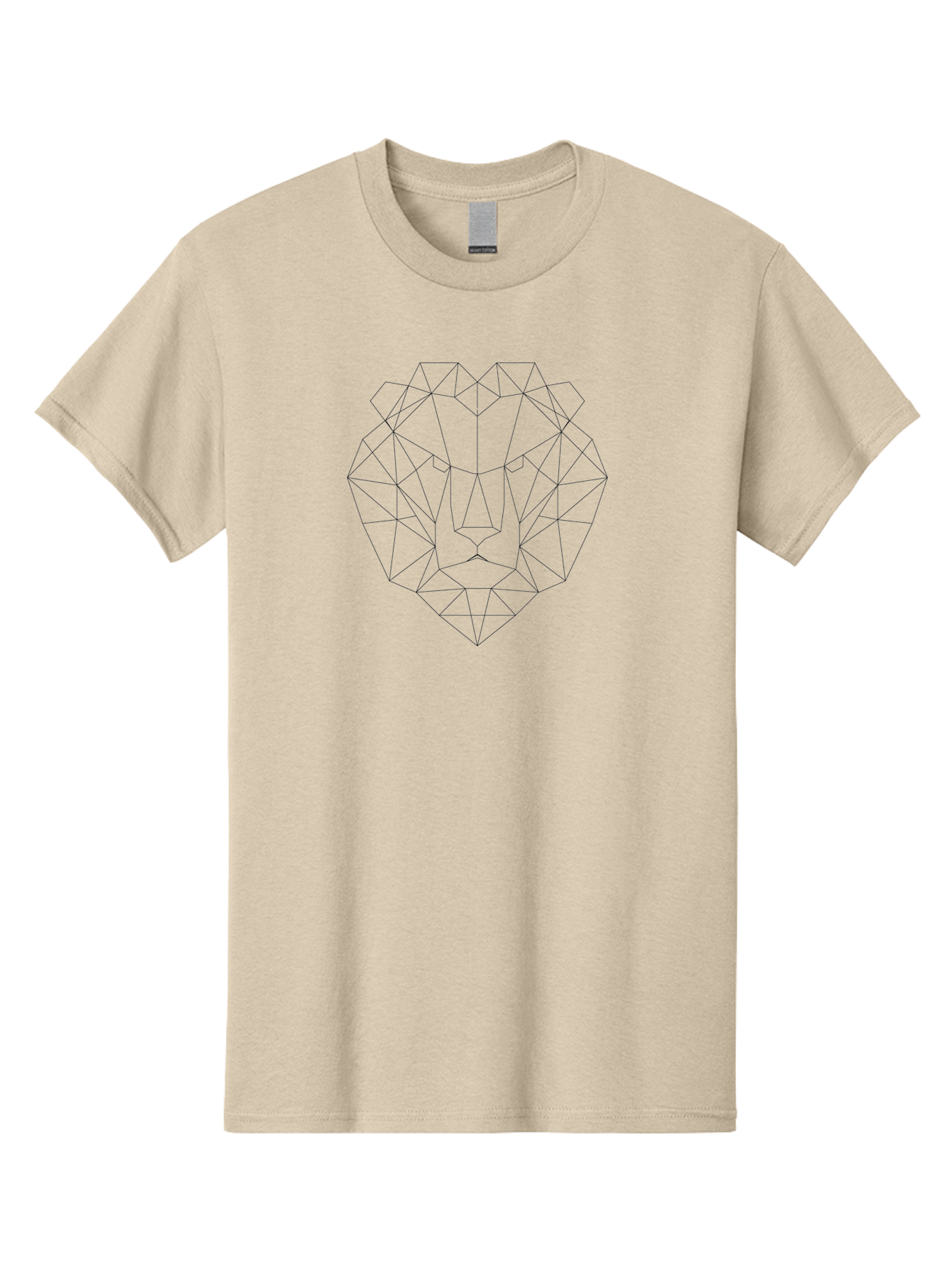 Lion-Head-1 Men'S Graphic Tee, 100% Cotton, Comfortable Casual Summer Wear, Machine Washable, Geometric Lion, Low Poly Art, Stylized Lion Head, Abstract Animal Design, Minimalist Illustration, Modern Vector Graphic, Lion Face, -  Aaa723 27