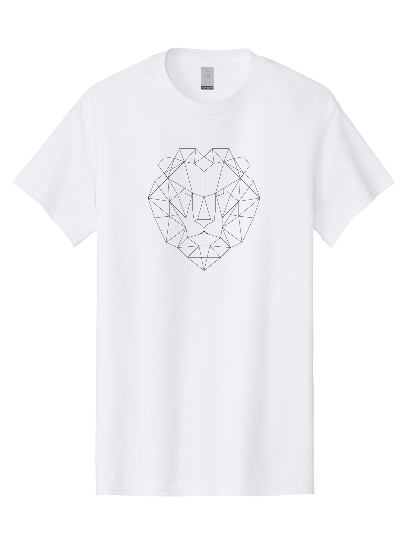 Lion-Head-1 Men'S Graphic Tee, 100% Cotton, Comfortable Casual Summer Wear, Machine Washable, Geometric Lion, Low Poly Art, Stylized Lion Head, Abstract Animal Design, Minimalist Illustration, Modern Vector Graphic, Lion Face, -  Aaa723 29