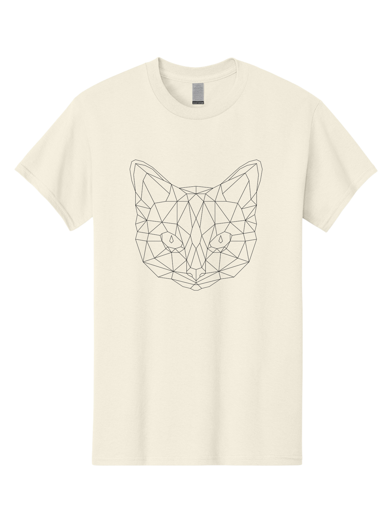 Low-Poly-Cat-Face Men'S Graphic Tee, 100% Cotton, Comfortable Casual Summer Wear, Machine Washable, Low-Poly Cat Face, Geometric Cat Design, Minimalist Cat Illustration, Modern Cat Art, Cat Face Outline, Polygonal Cat Shape, Cat Eyes, -  Aaa725 19