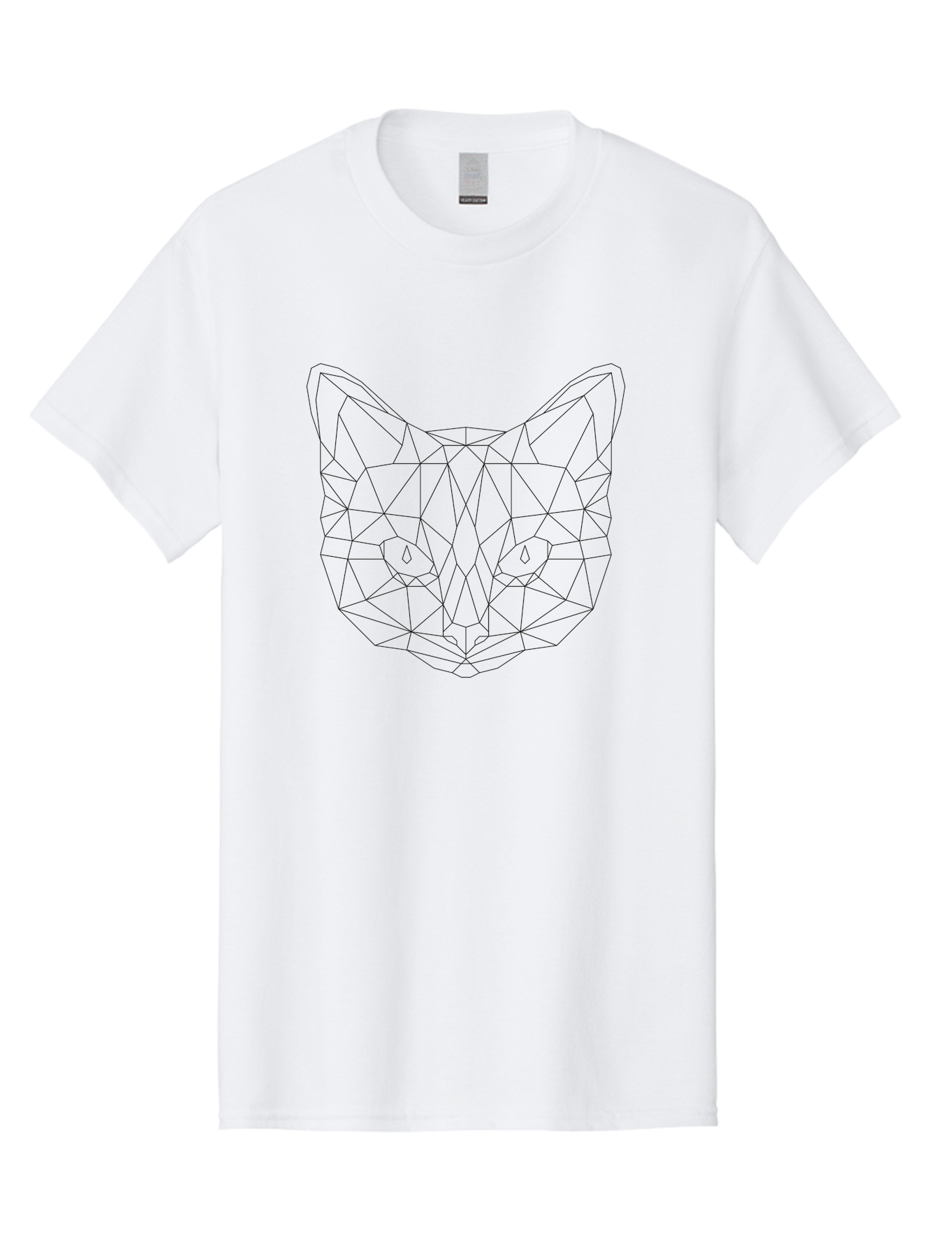 Low-Poly-Cat-Face Men'S Graphic Tee, 100% Cotton, Comfortable Casual Summer Wear, Machine Washable, Low-Poly Cat Face, Geometric Cat Design, Minimalist Cat Illustration, Modern Cat Art, Cat Face Outline, Polygonal Cat Shape, Cat Eyes, -  Aaa725 27
