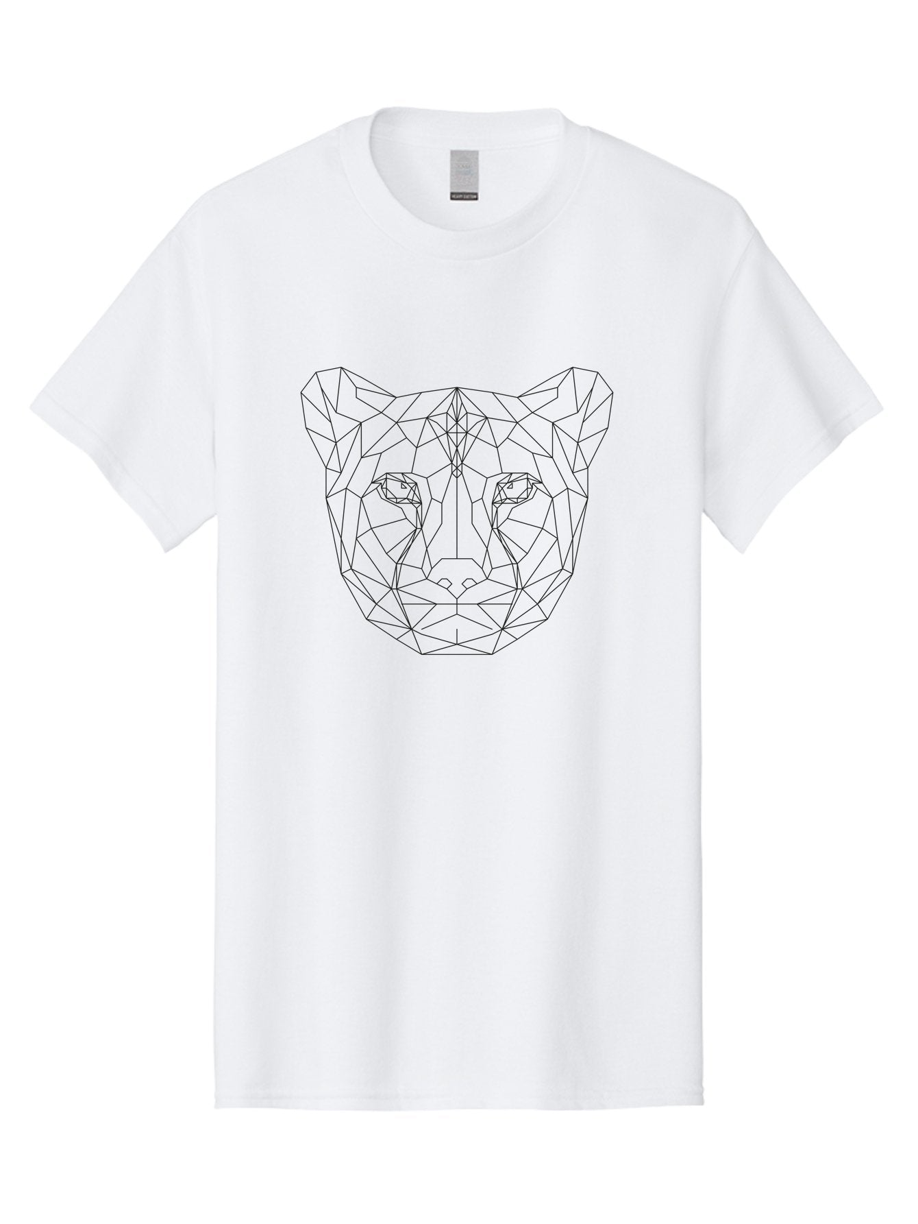 Low-Poly-Cat Men'S Graphic Tee, 100% Cotton, Comfortable Casual Summer Wear, Machine Washable, Geometric Panther, Low Poly Art, Wild Cat, Modern Design, Digital Illustration, Futuristic Style, Minimalist, Wildlife Art, Polygonal Shape -  Aaa726 3