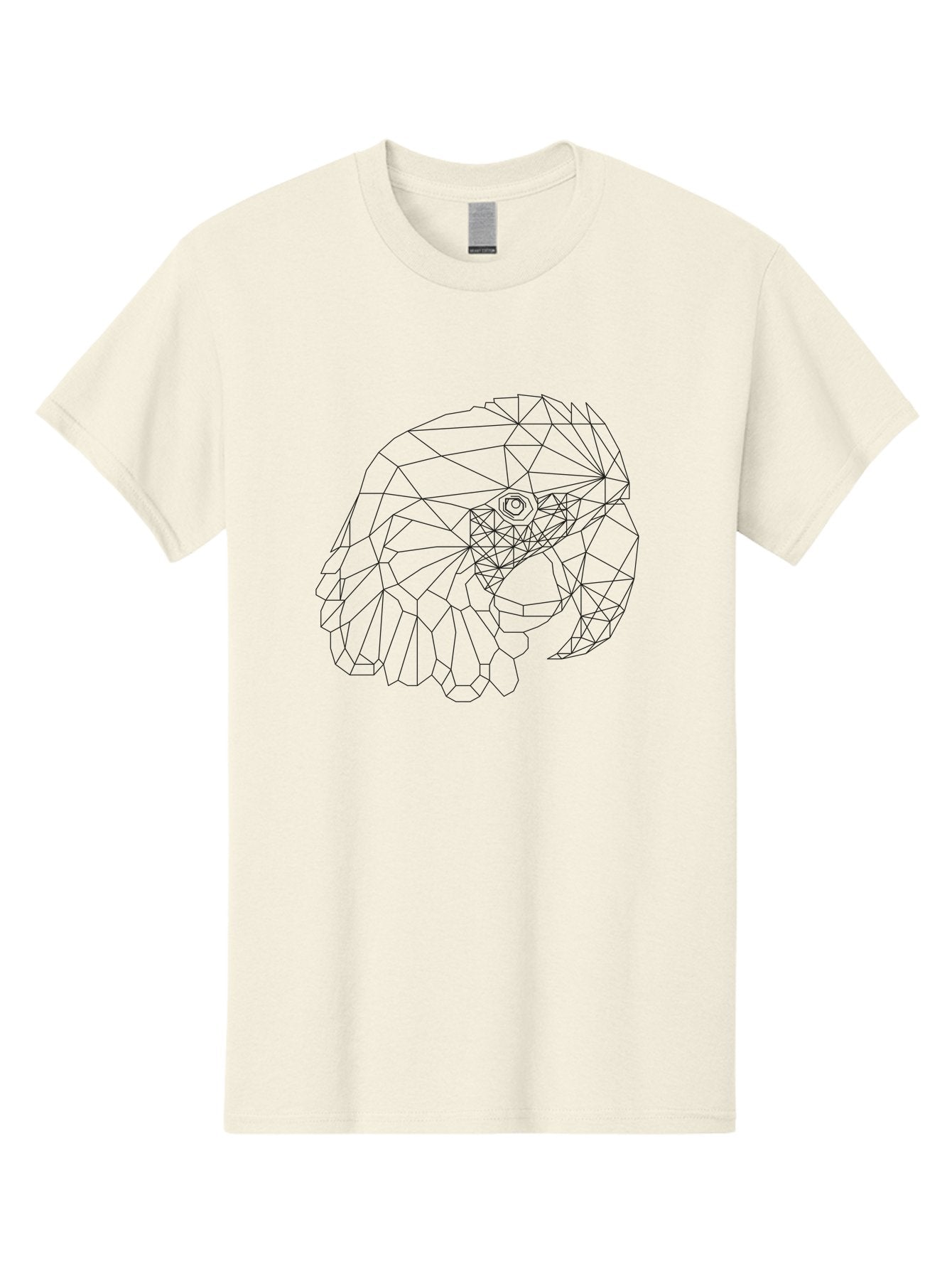 Low-Poly-Elephant-Head Men'S Graphic Tee, 100% Cotton, Comfortable Casual Summer Wear, Machine Washable, Low Poly Art, Geometric Design, Ram Skull Illustration, Abstract Animal Art, Minimalist Design, Modern Artwork, Stylized Ram Head, -  Aaa727 4