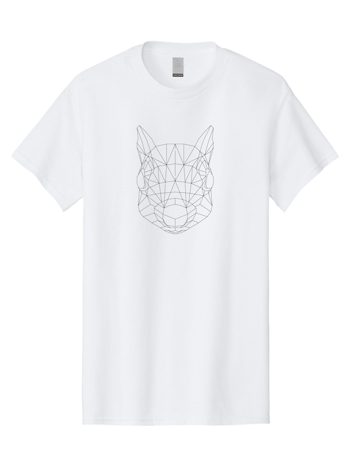 Low-Poly-Wolf-Head Men'S Graphic Tee, 100% Cotton, Comfortable Casual Summer Wear, Machine Washable, Geometric Wolf, Low-Poly Art, Modern Design, Minimalist Style, Abstract Animal, Polygonal Shape, Black Lines, White Background, -  Aaa730 29