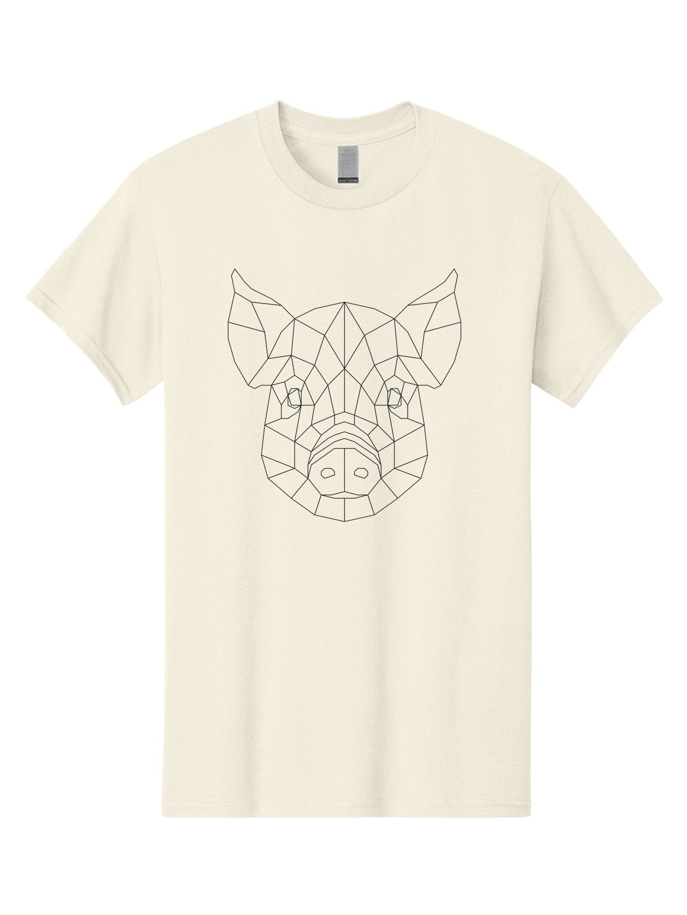 Pig-Head Men'S Graphic Tee, 100% Cotton, Comfortable Casual Summer Wear, Machine Washable, Geometric Pig Head, Modern Art, Polygonal Design, Animal Illustration, Low Poly Art, Pig Face, Angular Shapes, Contemporary Graphics -  Aaa732 6