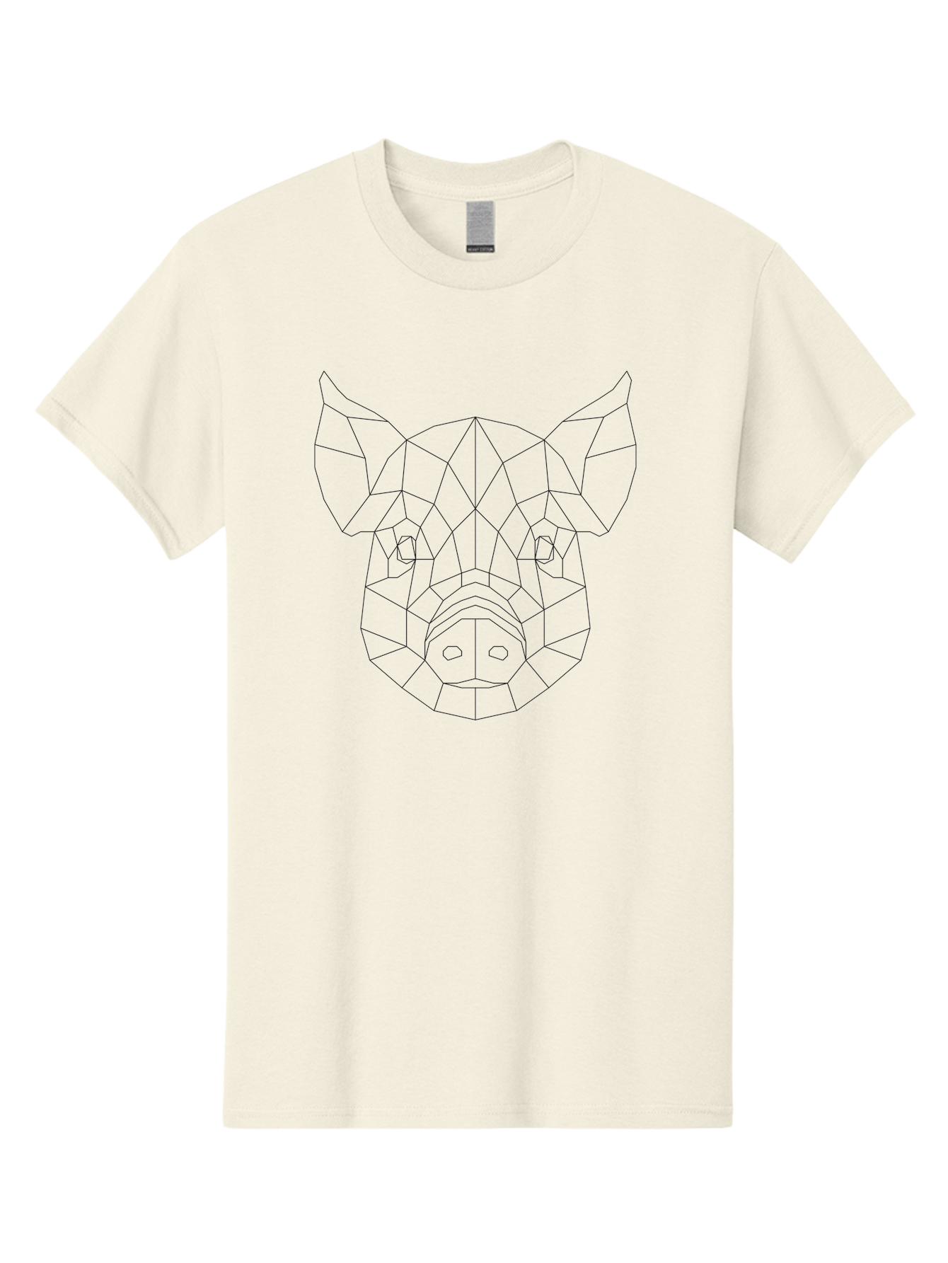 Pig-Head Men'S Graphic Tee, 100% Cotton, Comfortable Casual Summer Wear, Machine Washable, Geometric Pig Head, Modern Art, Polygonal Design, Animal Illustration, Low Poly Art, Pig Face, Angular Shapes, Contemporary Graphics -  Aaa732 17