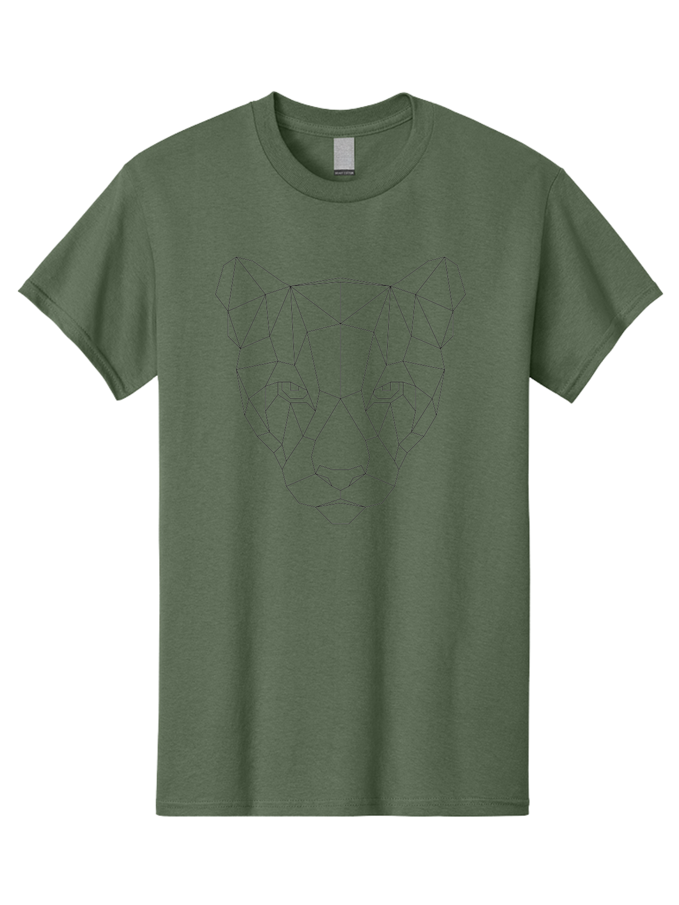 Polygon-Panther-Head Men'S Graphic Tee, 100% Cotton, Comfortable Casual Summer Wear, Machine Washable, Geometric Panther, Low Poly Art, Modern Design, Minimalist Style, Abstract Animal, Futuristic Graphics, Digital Illustration, -  Aaa733 15