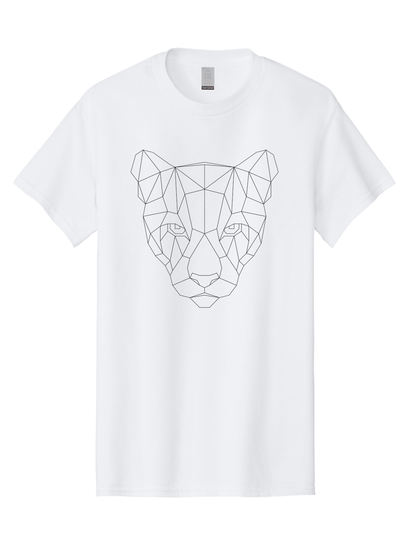 Polygon-Panther-Head Men'S Graphic Tee, 100% Cotton, Comfortable Casual Summer Wear, Machine Washable, Geometric Panther, Low Poly Art, Modern Design, Minimalist Style, Abstract Animal, Futuristic Graphics, Digital Illustration, -  Aaa733 29