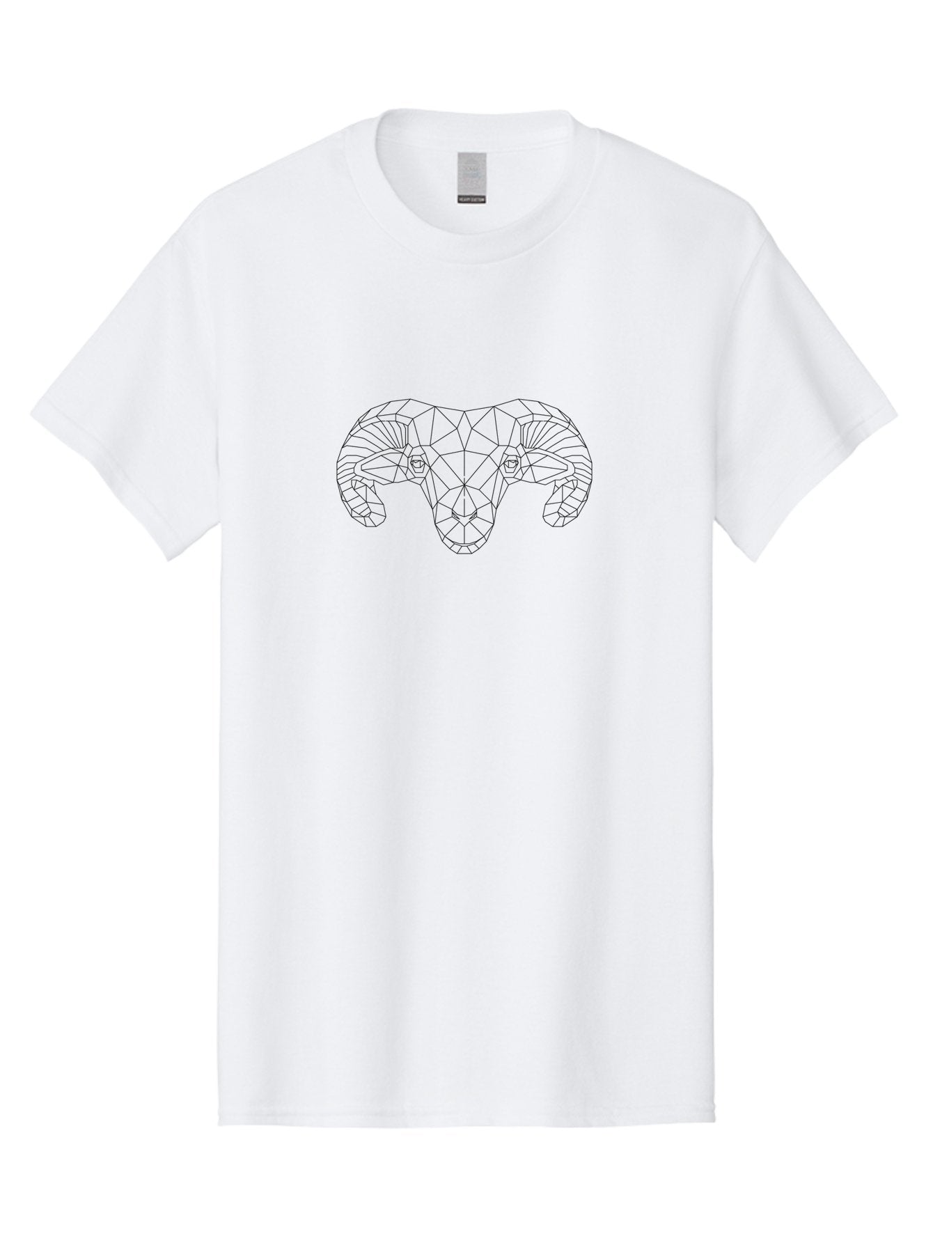 Ram-Head-1 Men'S Graphic Tee, 100% Cotton, Comfortable Casual Summer Wear, Machine Washable, Geometric Ram Head, Low Poly Art, Animal Design, Wildlife Illustration, Abstract Animal, Modern Art, Minimalist Design, Line Art, Black And White -  Aaa734 15