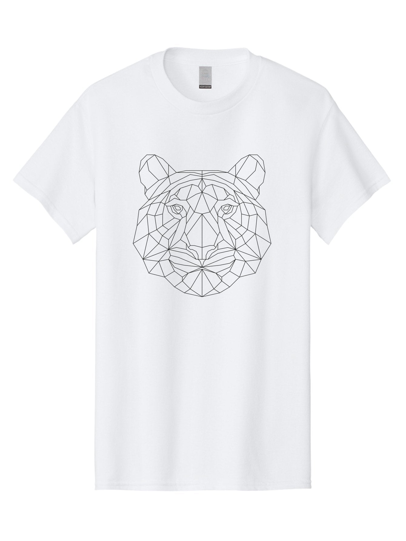 Tiger-Head Men'S Graphic Tee, 100% Cotton, Comfortable Casual Summer Wear, Machine Washable, Geometric Tiger Face, Low Poly Art, Tiger Illustration, Animal Design, Polygon Art, Modern Graphics, Wildlife Art, Digital Illustration, -  Aaa738