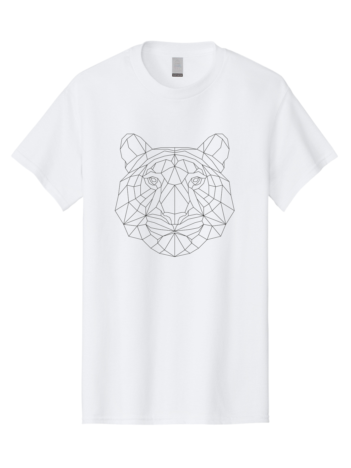 Tiger-Head Men'S Graphic Tee, 100% Cotton, Comfortable Casual Summer Wear, Machine Washable, Geometric Tiger Face, Low Poly Art, Tiger Illustration, Animal Design, Polygon Art, Modern Graphics, Wildlife Art, Digital Illustration, -  Aaa738 29