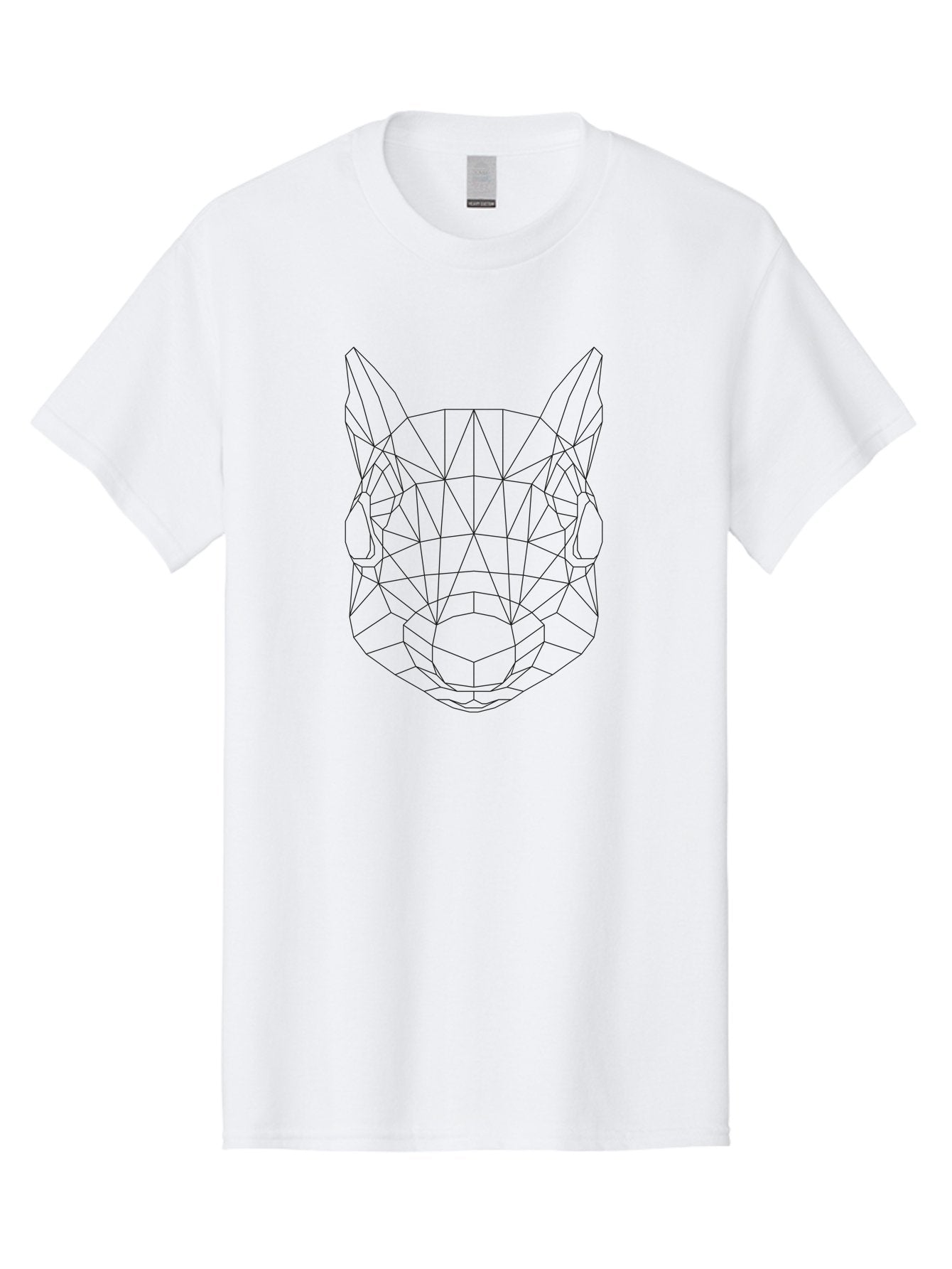 Wolf-Head Men'S Graphic Tee, 100% Cotton, Comfortable Casual Summer Wear, Machine Washable, Wolf Head, Low Poly Art, Geometric Design, Modern Illustration, Futuristic Style, Digital Graphics, Abstract Animal, Polygon Mesh -  Aaa739 9