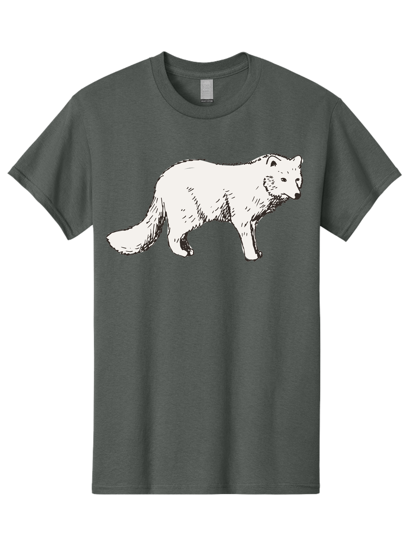 Arctic-Fox Men'S Graphic Tee, 100% Cotton, Comfortable Casual Summer Wear, Machine Washable, Arctic Fox, White Fur, Wild Animal, Wildlife Illustration, Cartoon Style, Simple Lines, Hand-Drawn, Furry Texture, Animal Portrait -  Aaa741 13