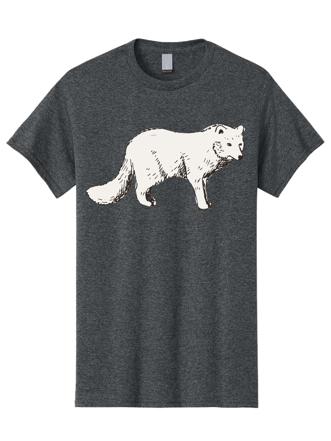 Arctic-Fox Men'S Graphic Tee, 100% Cotton, Comfortable Casual Summer Wear, Machine Washable, Arctic Fox, White Fur, Wild Animal, Wildlife Illustration, Cartoon Style, Simple Lines, Hand-Drawn, Furry Texture, Animal Portrait -  Aaa741 21