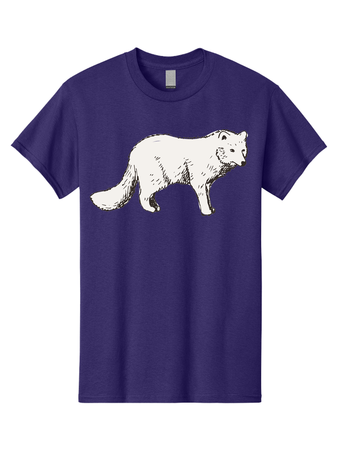 Arctic-Fox Men'S Graphic Tee, 100% Cotton, Comfortable Casual Summer Wear, Machine Washable, Arctic Fox, White Fur, Wild Animal, Wildlife Illustration, Cartoon Style, Simple Lines, Hand-Drawn, Furry Texture, Animal Portrait -  Aaa741 17