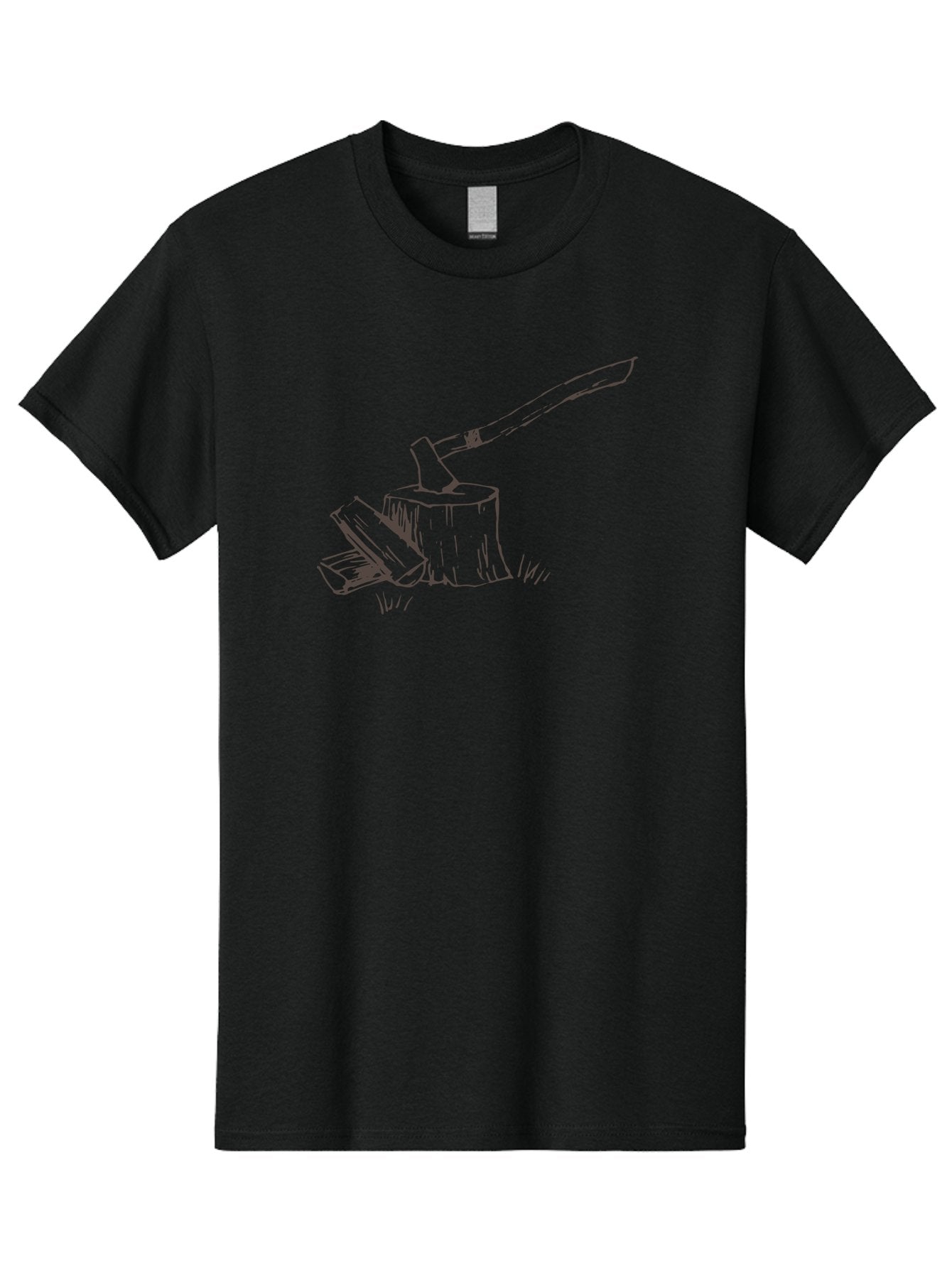 Axe-Chopping-Wood Men'S Graphic Tee, 100% Cotton, Comfortable Casual Summer Wear, Machine Washable, Axe On Chopping Block, Chopping Wood, Log Splitting, Firewood Preparation, Rustic Tools, Outdoor Activity, Axe Handle, Wooden Stump -  Aaa749 10